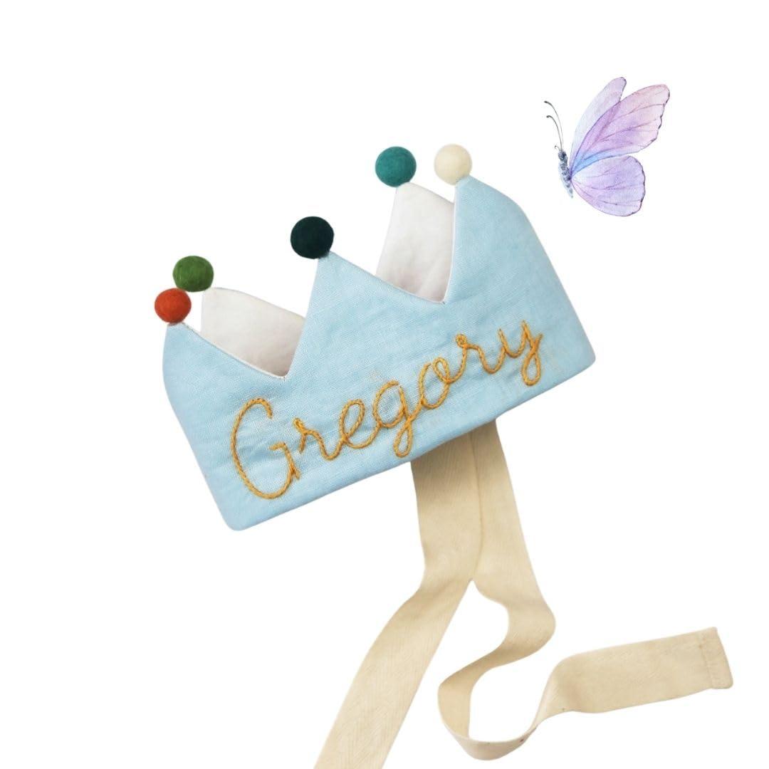 ToysCentral Basics Light Blue Birthday Crown,Personalized Crown, Personalized Baby Crown, Personalized Baby Crown, Personalized Baby Name Gifts, Personalized Baby Gifts, Personalized Crown 14.9 inchesx3.7 inches