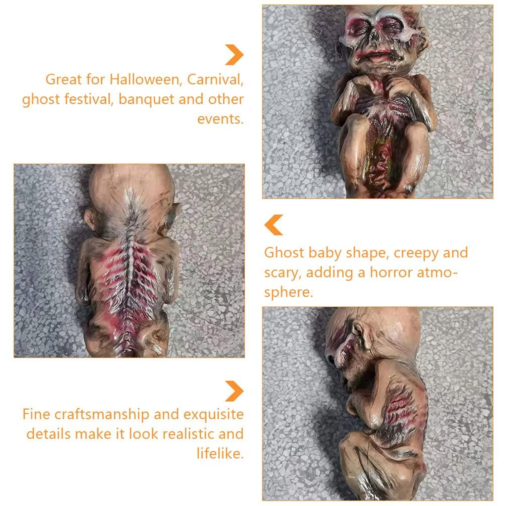 Toyvian Toyvian Halloween Haunted Doll, Scary Ghost Baby, Halloween Haunted House Decor, Scary Ghost, Creepy Zombie Baby Ghost Baby Doll, for Adult Prank, Scary Halloween Decorations