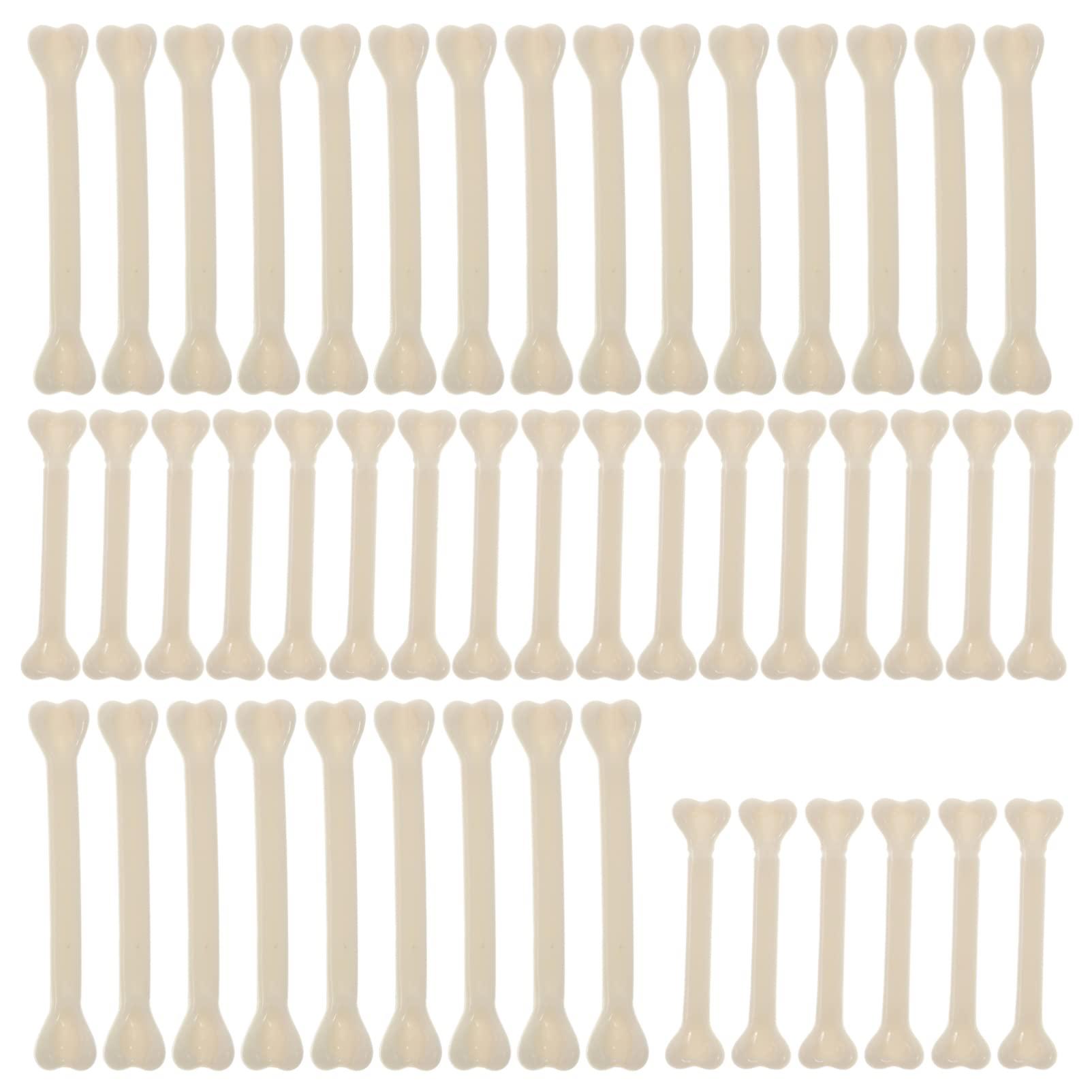 Gadpiparty Gadpiparty 48pcs Halloween Bones Decor White Plastic Bone Halloween Props Mini Skeleton Fake Bones Plastic Skeleton Bones Plastic Bones for Halloween Party Fake Plastic Bones Toy Artificial