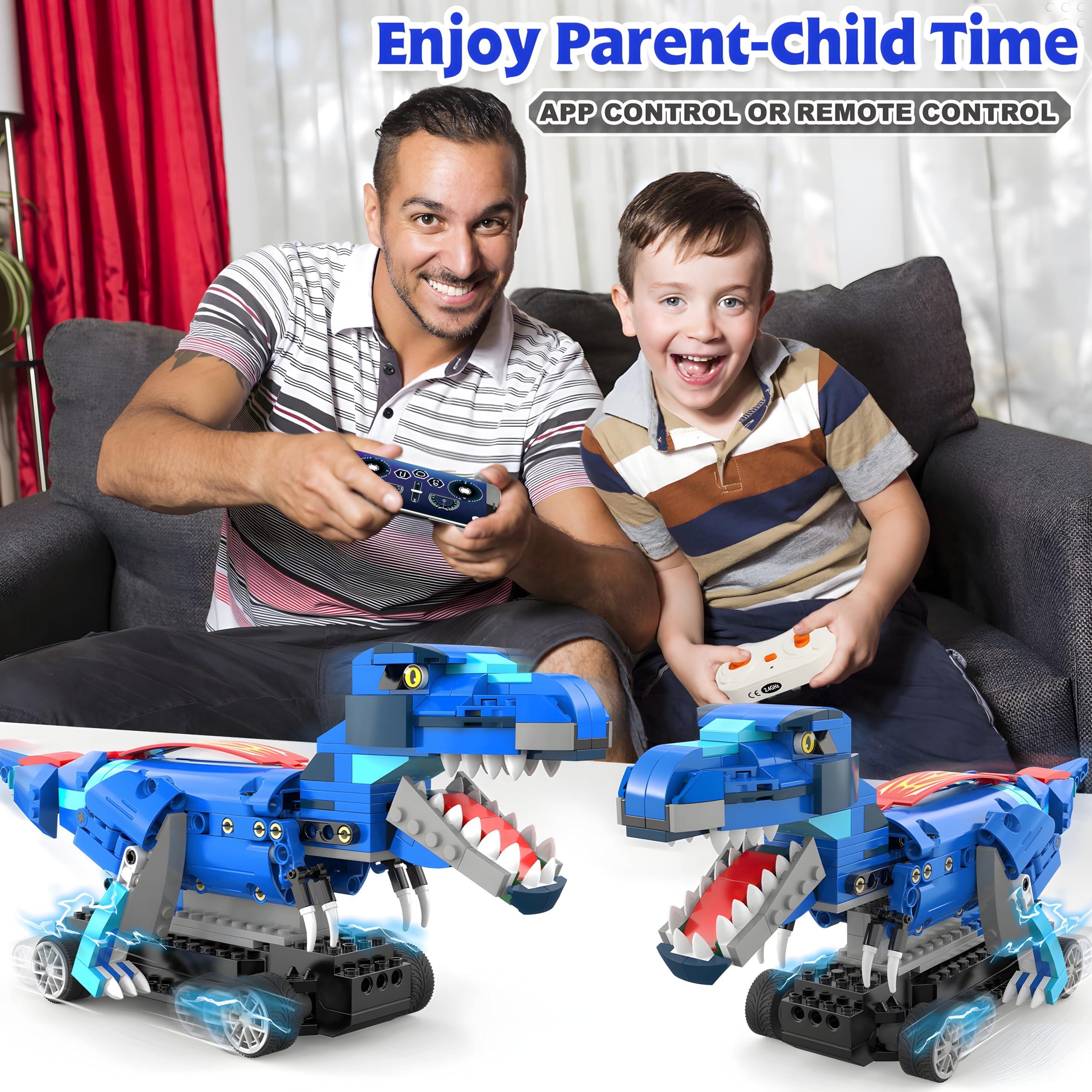 Yerloa Yerloa Dinosaur Toys for Kids 8-12 Jurassic Building Kits for Boys 6 7 8 9 10 11 12 + Year Old 343 Pcs Remote Control STEM Projects Building Toys Blocks Sets Educational Birthday Gift for Kid 5-7 8-12