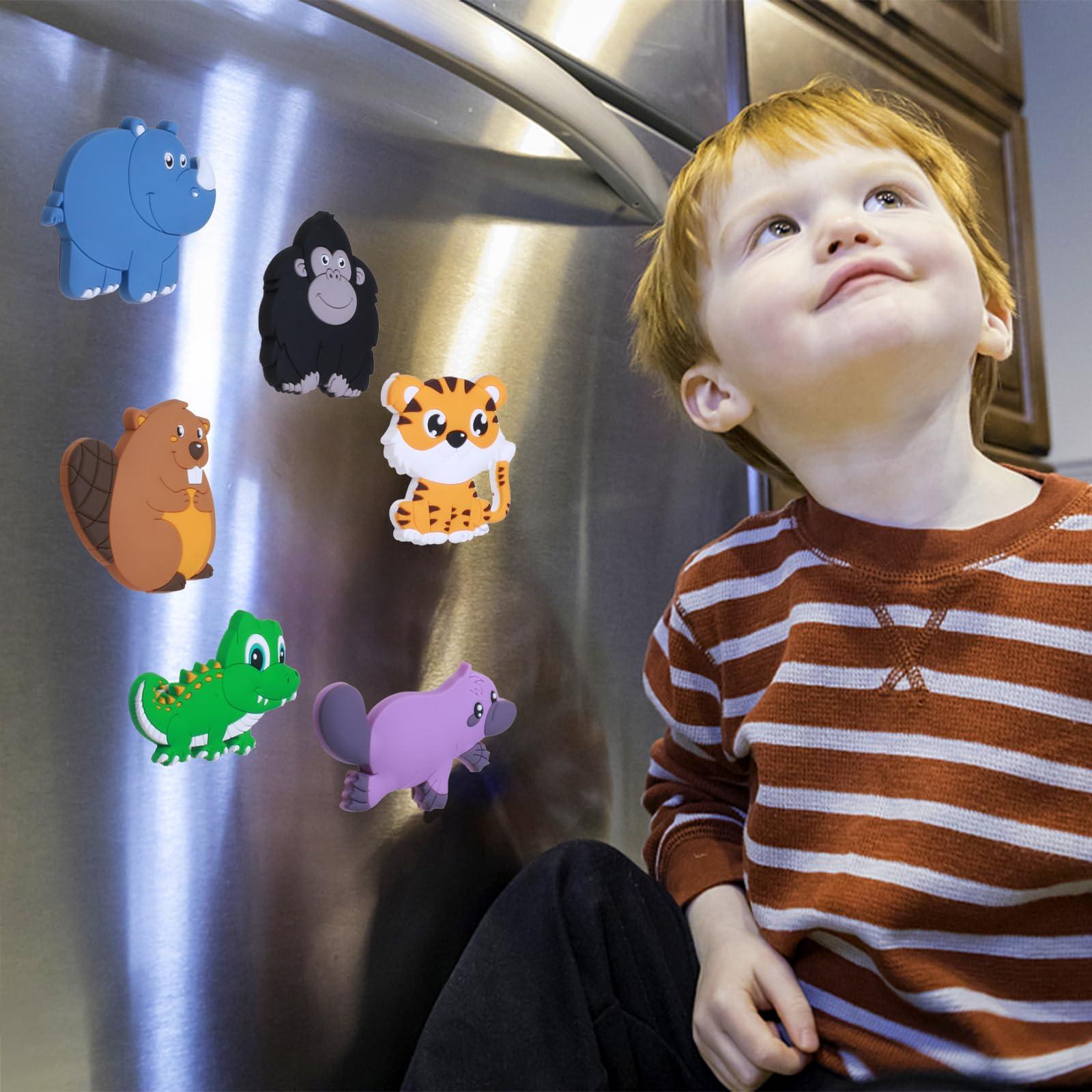 SUPINEEDO SUPINEEDO Fridge Magnets for Kids -16 Cute Farm Animal Magnets - Safe Toddler Magnets for Refrigerator - Fridge Magnets for Toddlers 1-3 - Kids Magnet for Fridge - Cartoon Educational Baby Magnets Toy