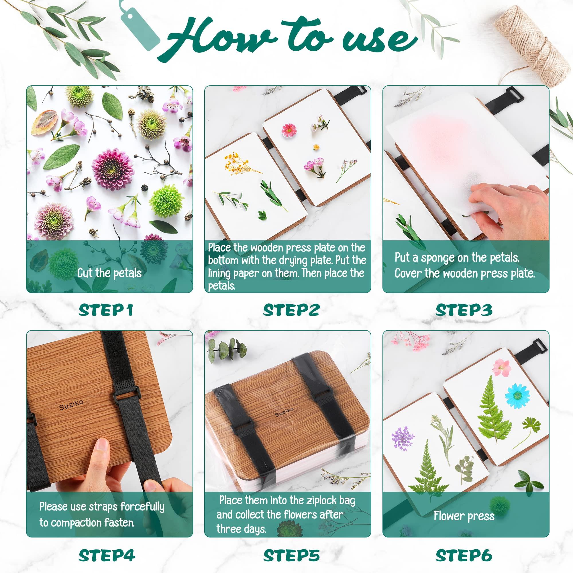 Suziko Suziko Professional Flower Press Kit 6 Layers 6.3 x 8.3 inch Flower Press Kit, Brown,Flower Pressing Kit for Adults Kids, Great Gift for Lover
