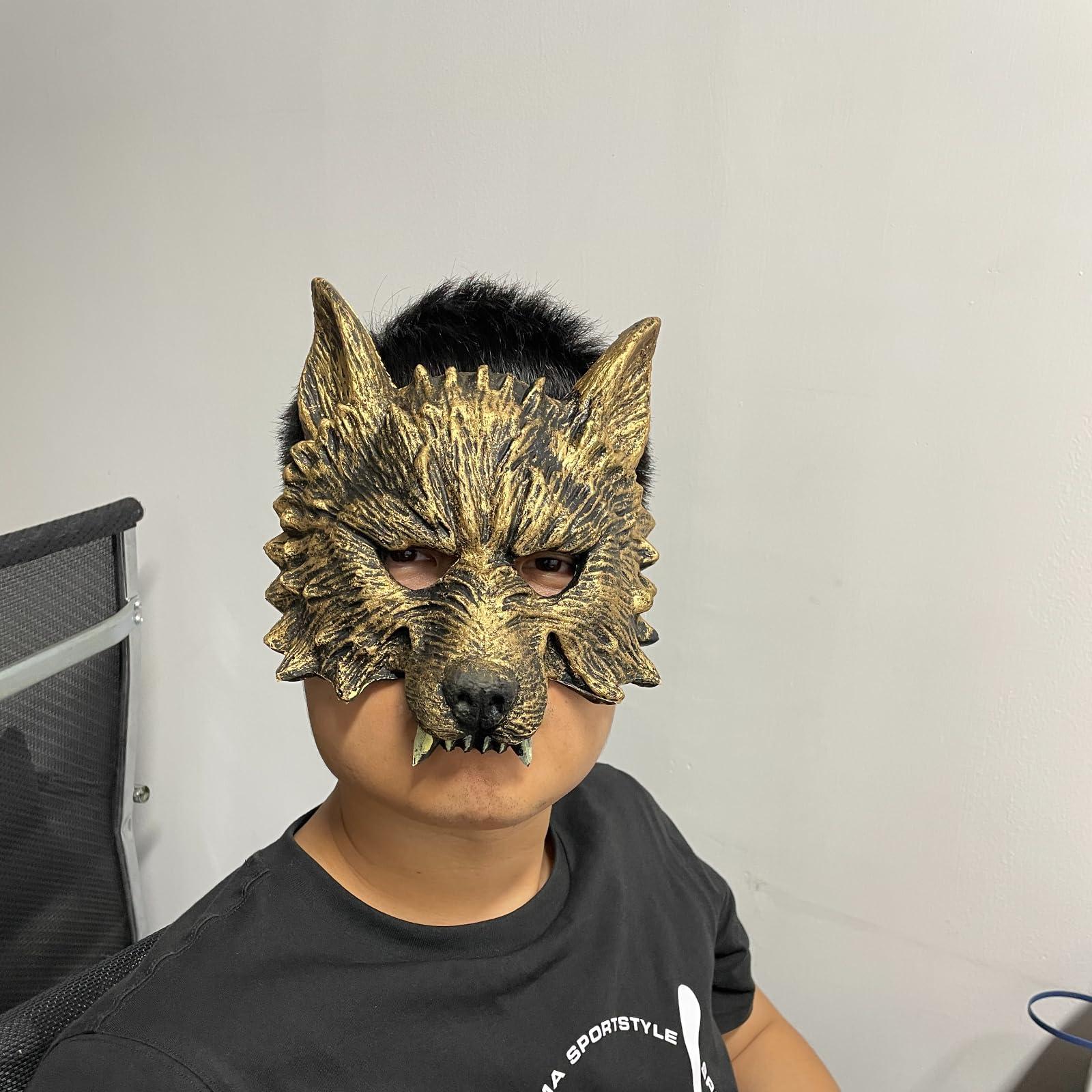 HIPIHOM HIPIHOM Golden Mask, Novelty Mask Halloween Cosplay Party Performance Costume Prop Mask for Man Cosplay