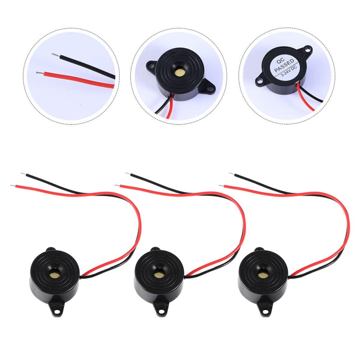 TOYANDONA TOYANDONA 5sets Practical Continuous Buzzer Electric Piezo Buzzer Home Security Alarm 2-Wire Connector 3-24v Dc Voltage 3pcs*5