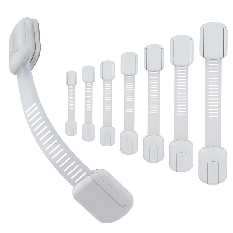 Vkania Vkania Child Proof Cabinet Locks - Cabinet Locks Baby Proofing with 3M Adhesives for Refrigerator, Oven, Cupboards, Toilet Seat - Adjustable,Easy Installation,No Drilling (8 Pack)