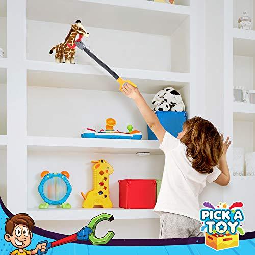 PICK A TOY Interactive Toy Grabber, Robot Hand and Robotic Claw, 3 Pc Set, Fun Early Learning and Hand-Eye Coordination Play, Long 18 Inch Arm, Strong Grasping Tool