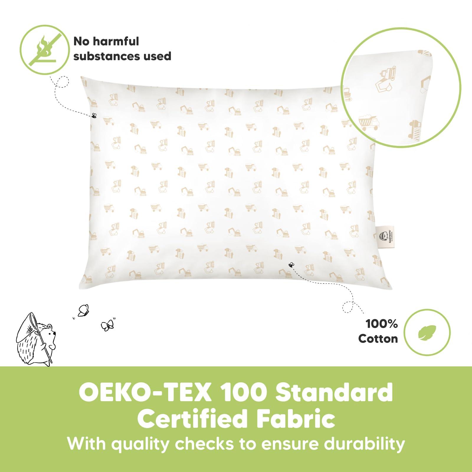KeaBabies KeaBabies 2-Pack Toddler Pillow - Soft Organic Cotton Toddler Pillows for Sleeping - 13X18 Small Pillow for Kids - Kids Pillows for Sleeping - Kids Pillow for Travel, School, Nap, Age 2 to 5