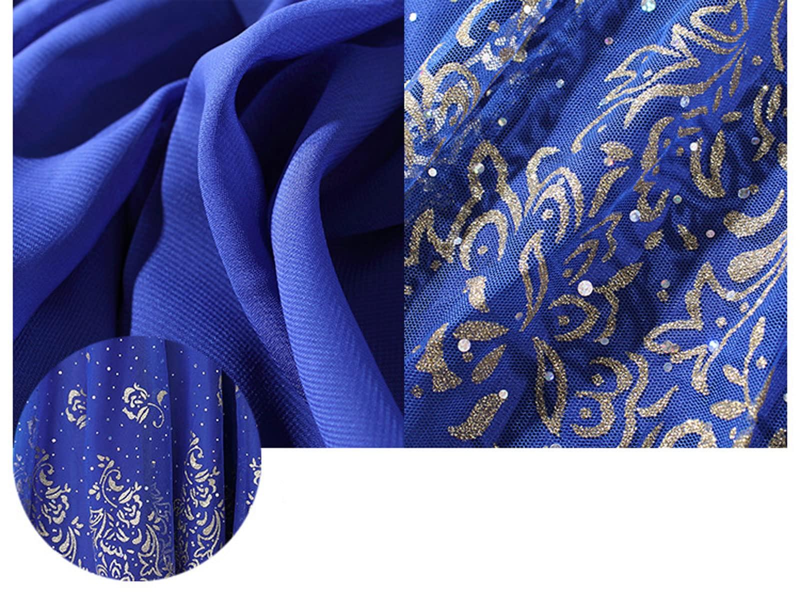 OTMYIGO OTMYIGO 5Pcs/Set Belly Dance Costume Set Oriental Costumes Girl Egypt Bollywood Indian Dancing Clothing India Dresse,Blue,L