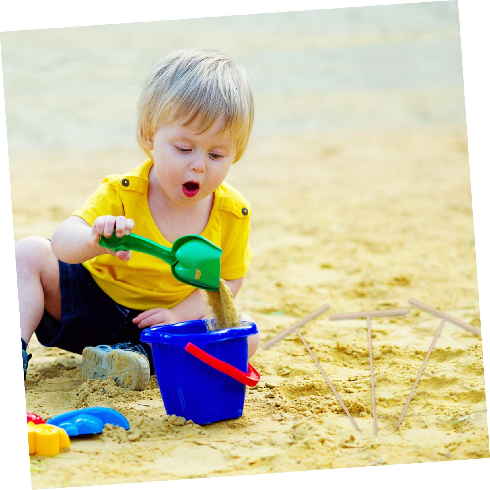 Vaguelly 18 Pcs T-type Bamboo Rake Creative Crafts Decorative Bamboo Crafts Mini Rake Toys Creative Rake Crafts Decorative Rake Crafts Sand Table Accessories Mini Bamboo Rakes