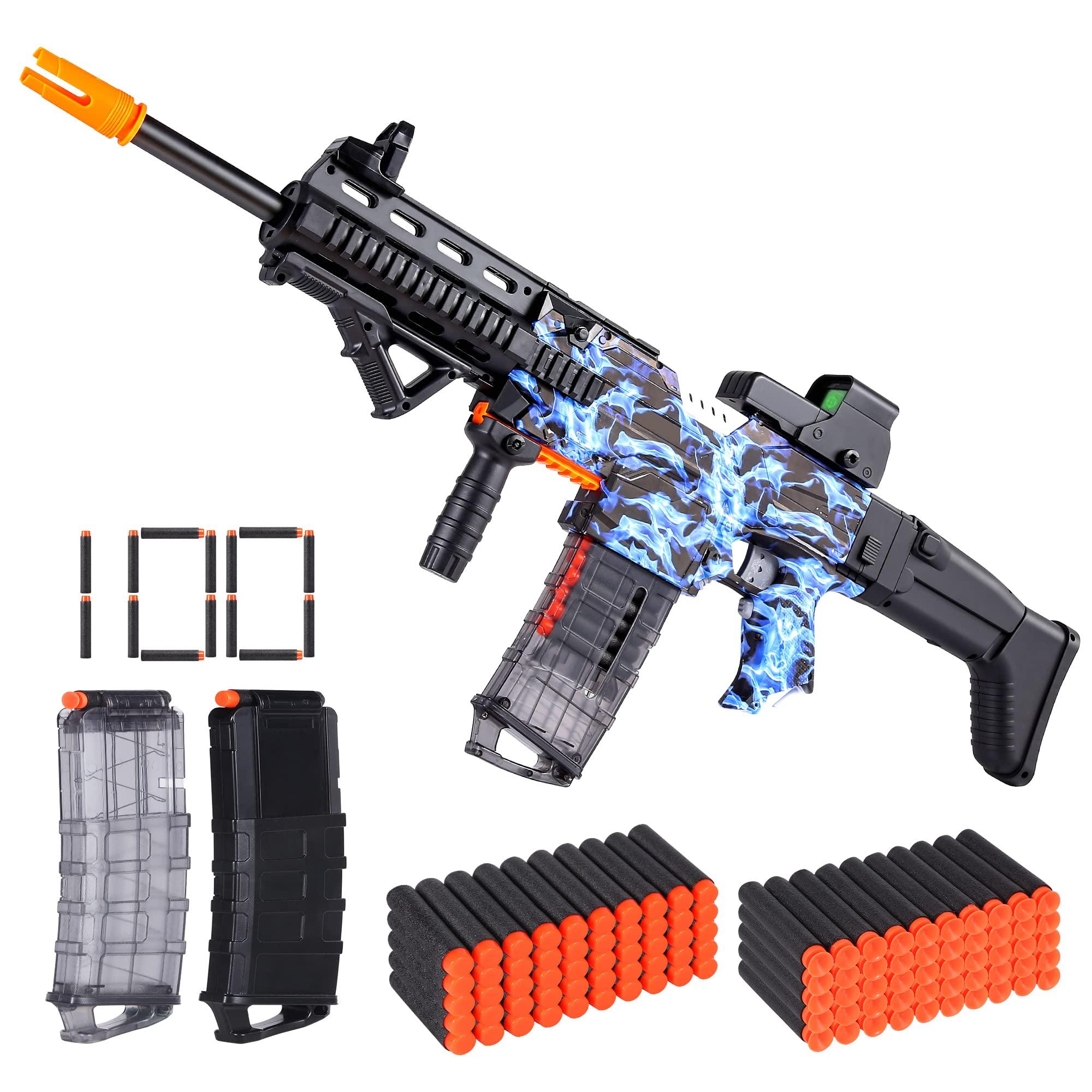COOLFOX COOLFOX Electric Automatic Toy Gun for Toy Guns Sniper Soft Bullets [Shoot Faster] Burst Soft Bullets Toy Gun for Boys,Toy Foam Blasters & Guns with 100 Toy Sniper Darts, Gifts for Kids(Blue)