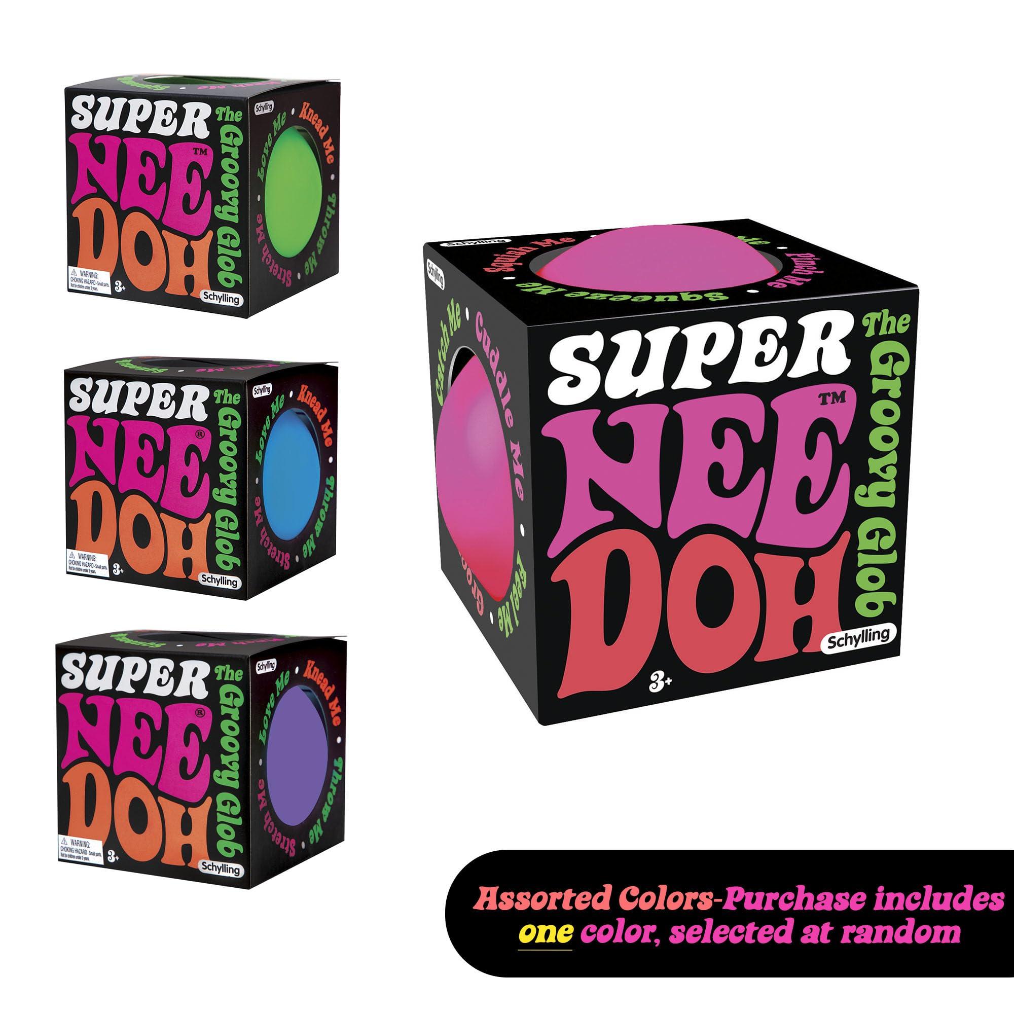 Schylling Schylling Brand Original Super Nee Doh Stress Ball Fidget Toy - Huge 4.5\" in Diameter - Jumbo Squishy Squeezy Fun - Colors Assorted - Ages 3+