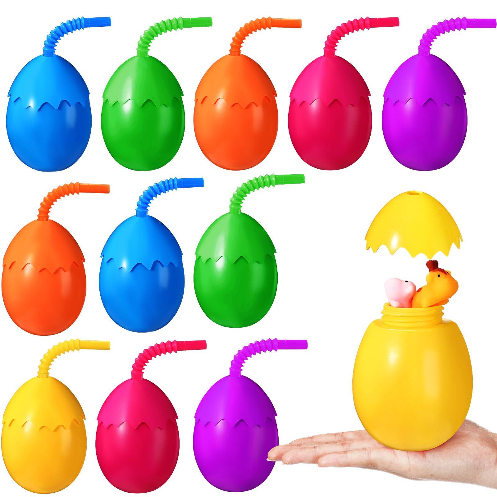 SiliFine SiliFine Kids Dinosaur Party Cups Bulk with Lids and Straws,10 oz Egg Dinosaur Cups Favor Gift for Dino Birthday Party Safari Jungle Decorations Supplies for Boys Girls(Cute Style)