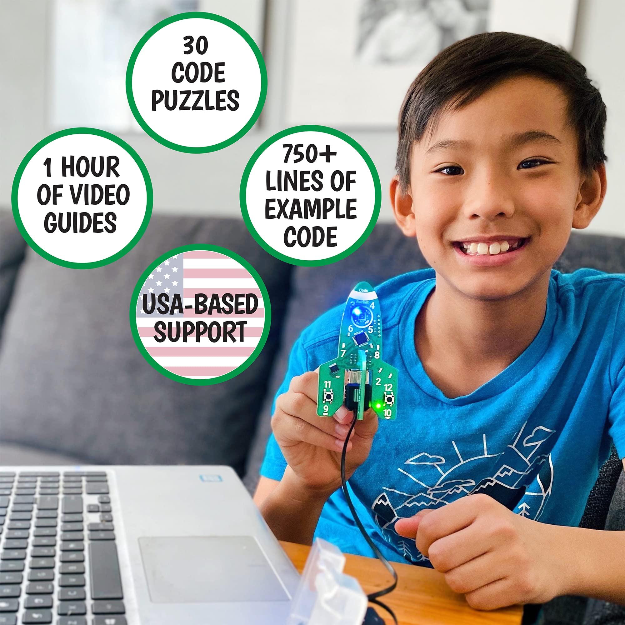 Let's Start Coding Code Rocket Coding Toy for Kids 8+. Girls & Boys Learn Block & Typed C++ Programming with Circuits. 20+ Space-Themed Projects Teach Code Hands-On. All-Inclusive Coding Game for Kids Ages 8-12+ & Teens