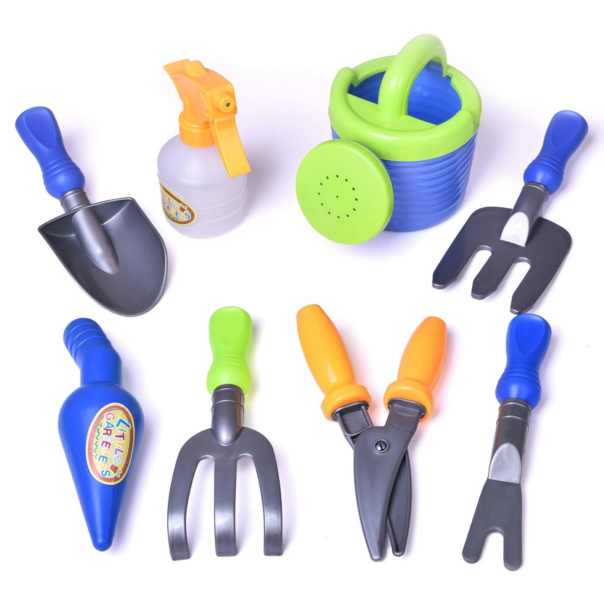 Liberty Imports Liberty Imports Pull Along Garden Wagon and Gardening Tools Toy Play Set for Toddlers, Kids with Outdoor Tools, Plant Pots, Accessories