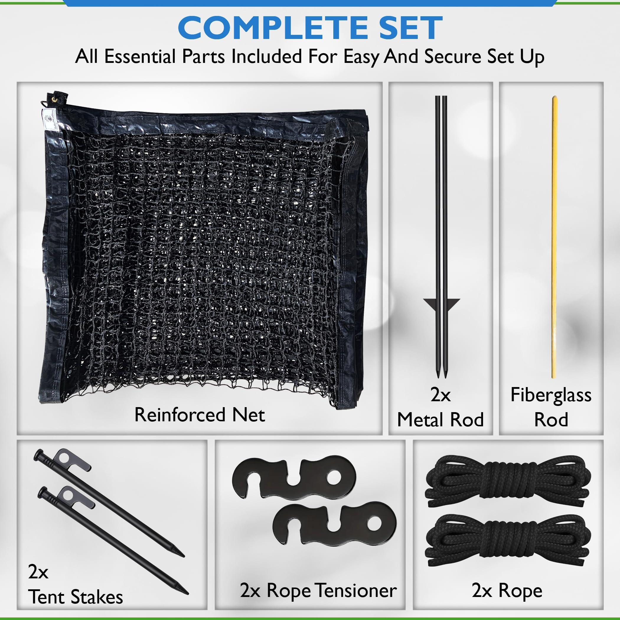 SAFER MEADOWS Driveway Net | 26' Wide 39" Tall Guard | Non Retractable Design Prevents Sag | Barrier Screen Stop Basketballs & Toys | Driveway Fence for Kids Safety