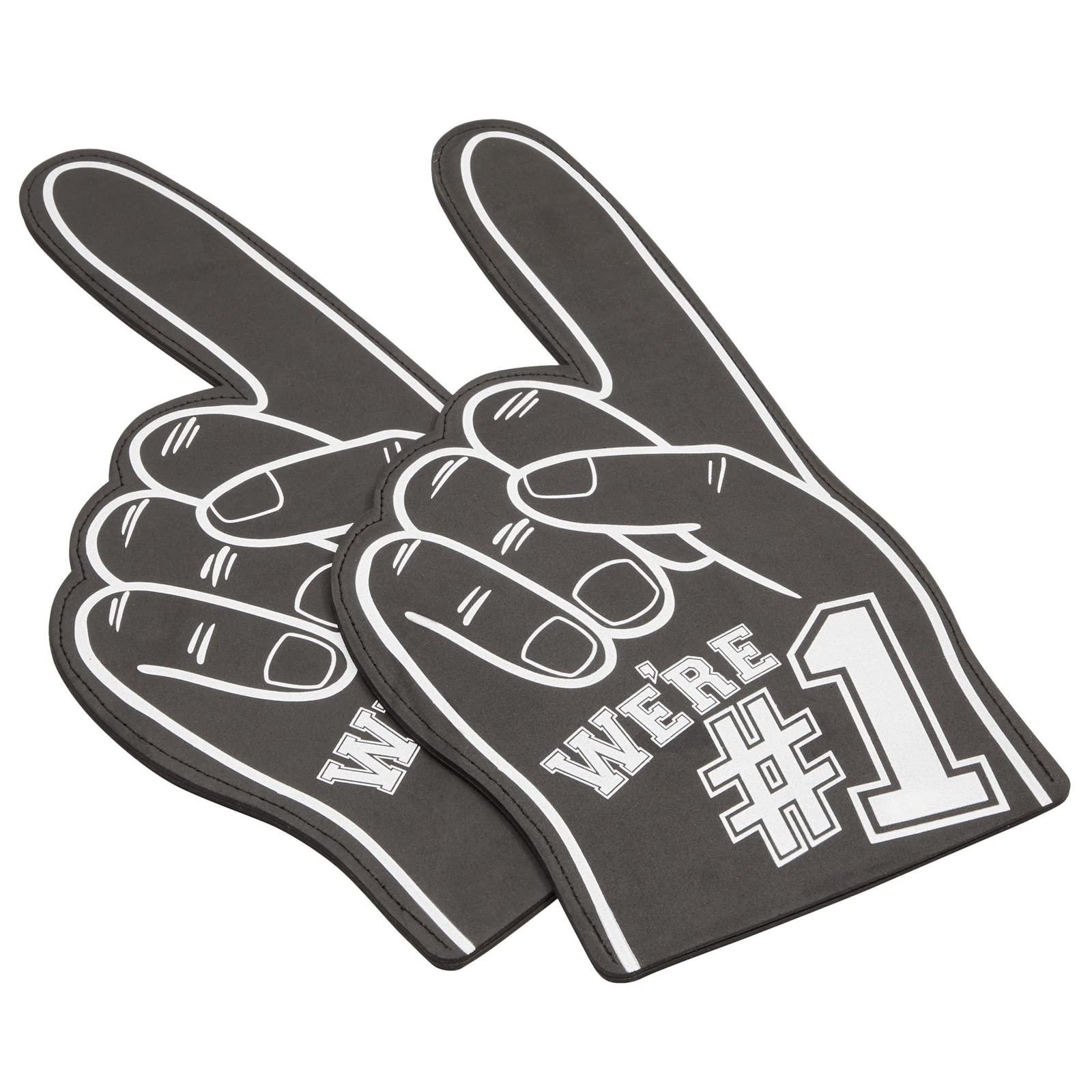 Okuna Outpost Okuna Outpost 2 Pack Foam Finger #1, It\'s Goin\' Down, Sports Party Favors, Outdoor Essentials, Black (17.5 in)