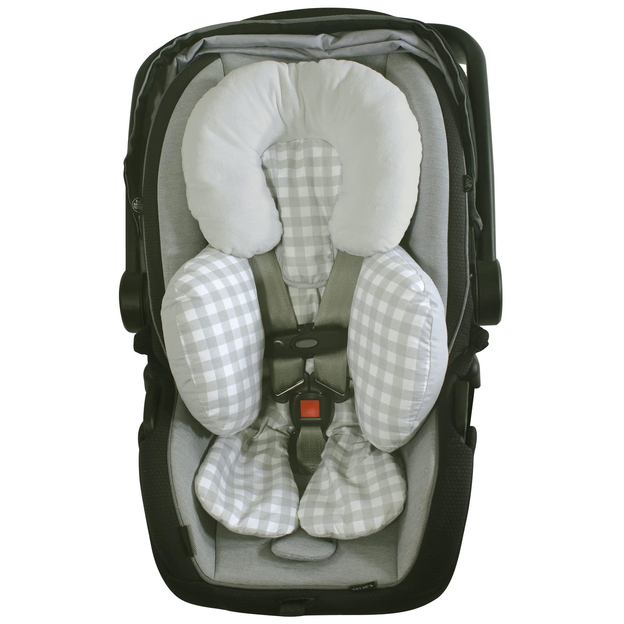 Hudson Baby Hudson Baby Unisex Baby Car Seat Body Support Insert, Gray Gingham, One Size