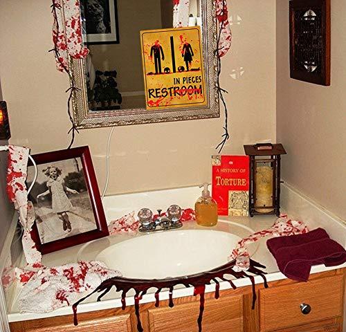 WaaHome WaaHome Halloween Bathroom Sticker Scary Bloody Bathroom Sign Decor, 9.25''X12''