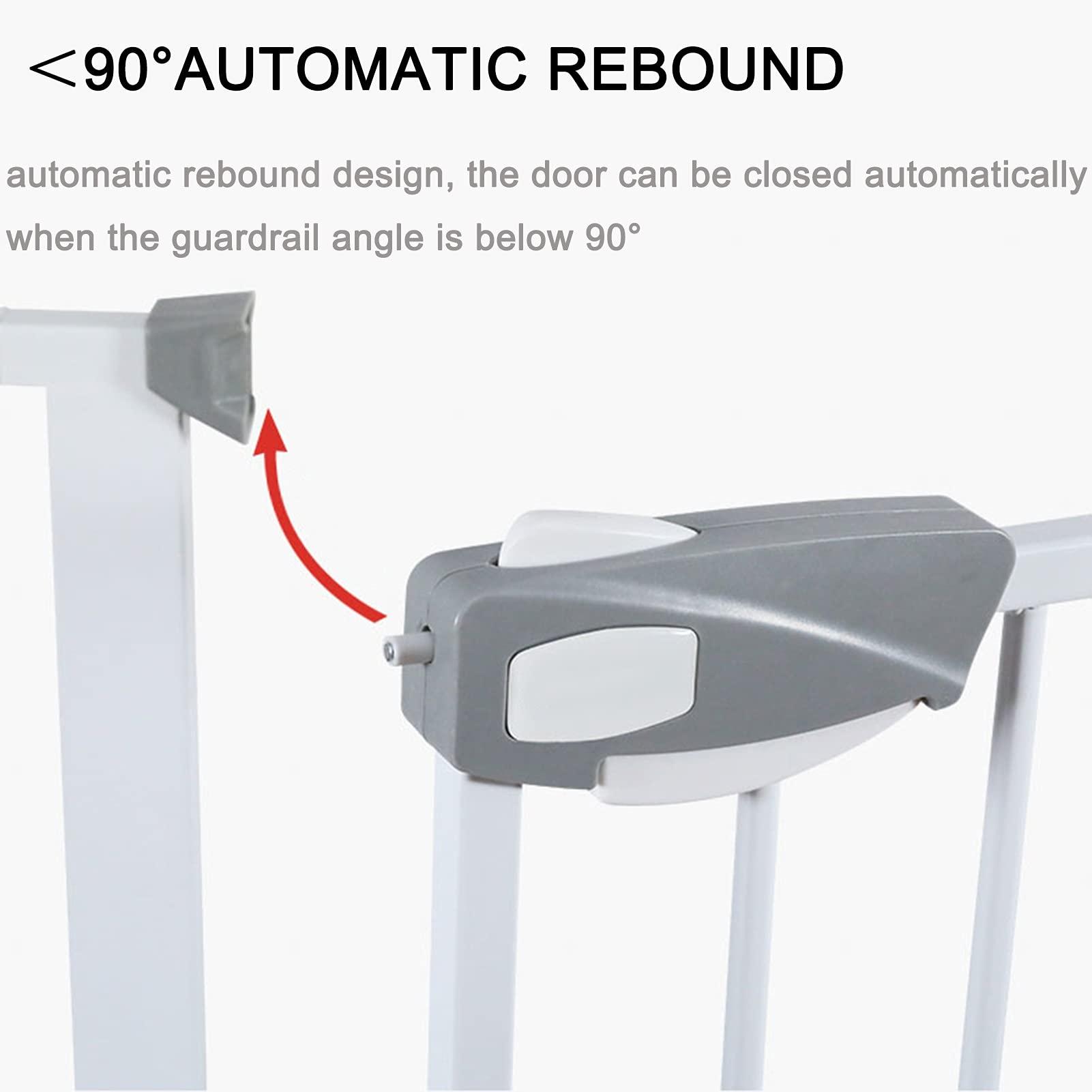 GOCHUSX GOCHUSX Pet Dog Gates, Easy Walk Thru Safety Gate, Auto-Close Hold-Open Guardrail for Kitchen Stairways, Multiple Sizes(93-96cm)