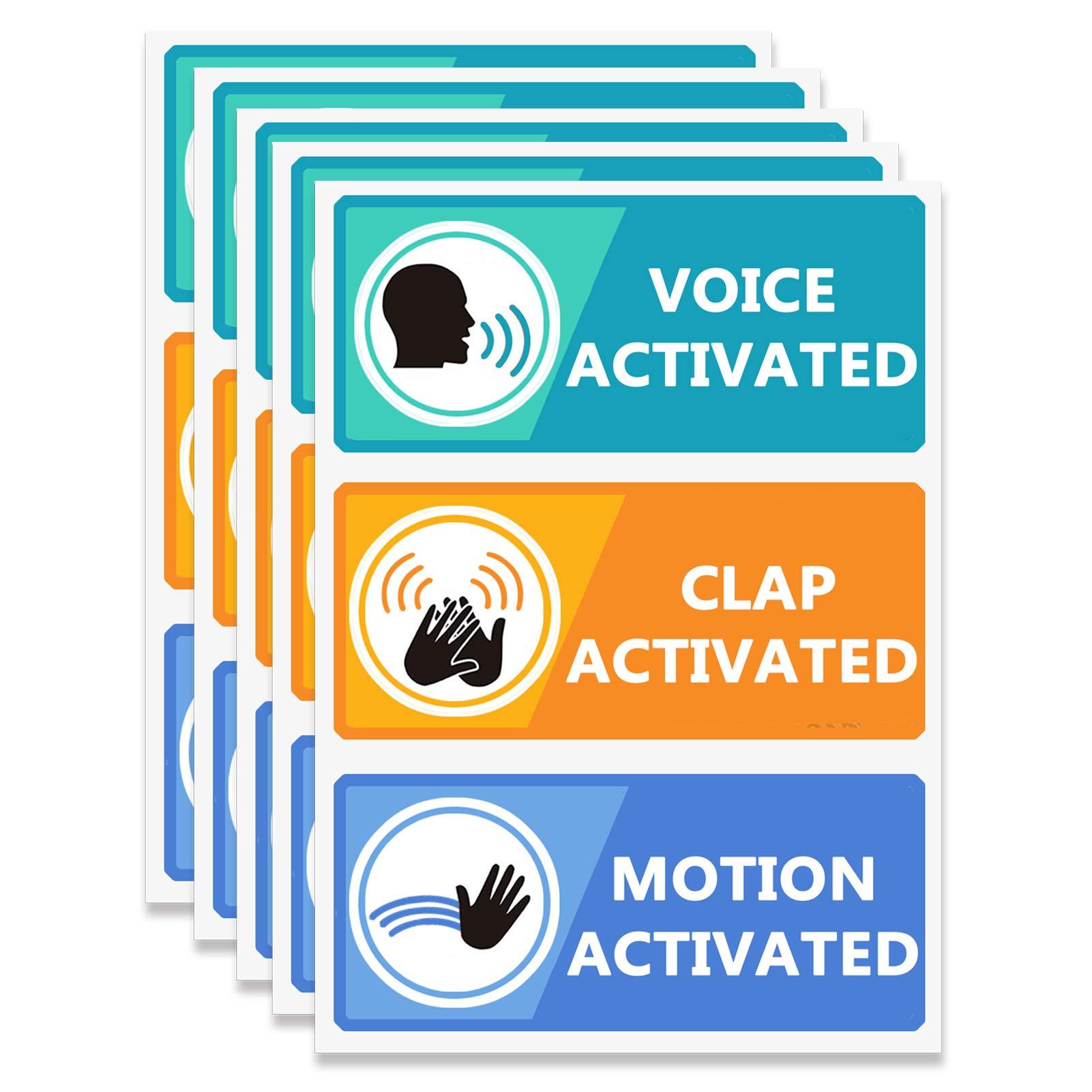Top label Voice Clap Motion Activated Stickers,Prank Stickers Funny Joke Labels,2x4 Inch Stickers,120 Pcs Per Pack