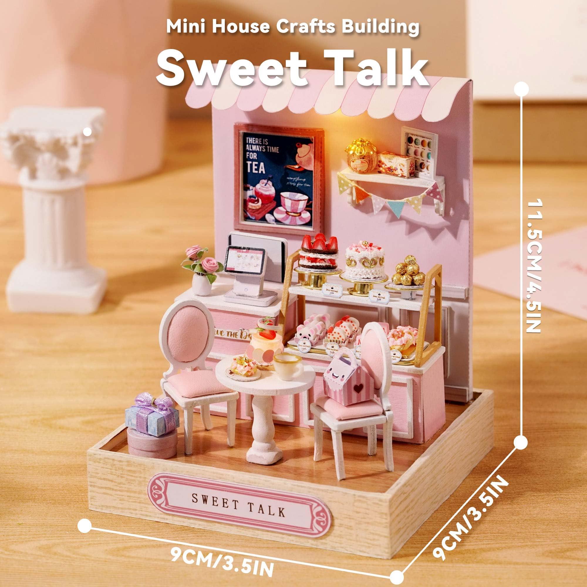 Flever Flever Dollhouse Miniature DIY House Kit Creative Room with Furniture for Romantic Valentine\'s Gift (Sweet Talk)