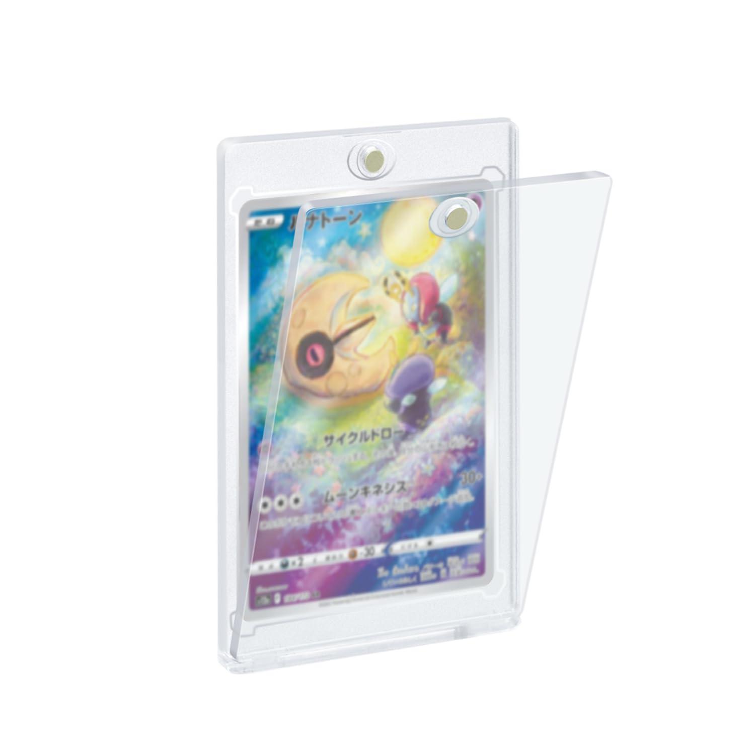 Wigearss Wigearss Pack of 10 35PT Magnetic Card Holder UV Protection Transparent Card Frame Card Sleeves Protective Cases for Pokemon, Magic, Yugioh, Sports Card Collection