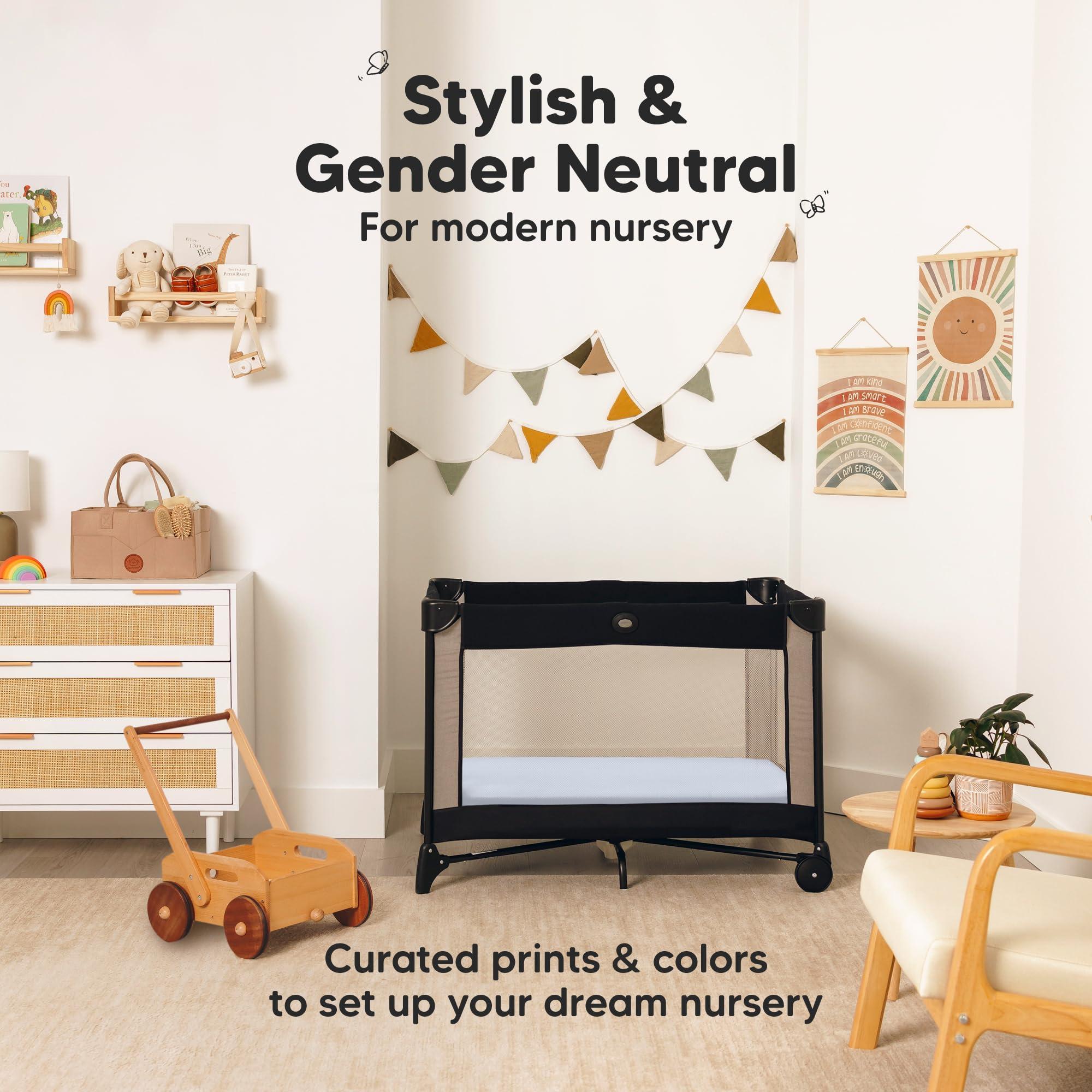 KeaBabies Pack and Play Sheets Fitted, 2-Pack Mini Crib Sheets - Pack N Play Sheets, Fitted Crib Sheet for Pack and Play Mattress, Playard Baby Crib Sheets, Crib Sheets Neutral for Boys, Girls (Blue Flax)