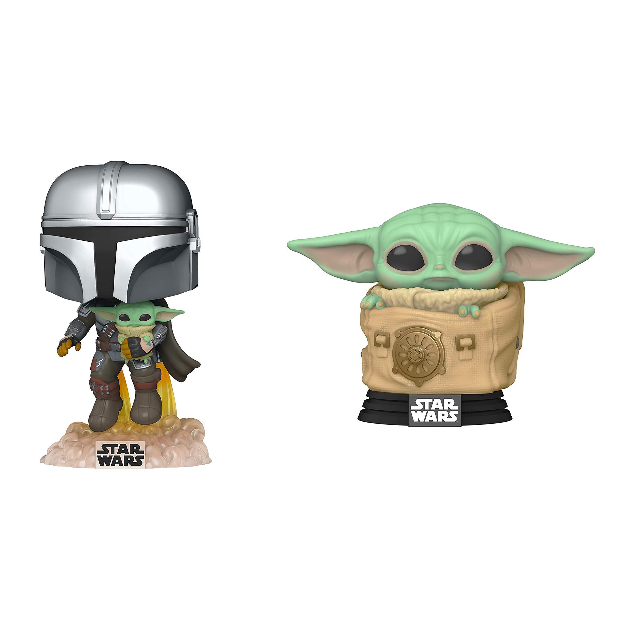 Funko Funko Star Wars: POP! Mandalorian Collectors Set 2 - Mando Flying with Jet Pack, Child in Bag