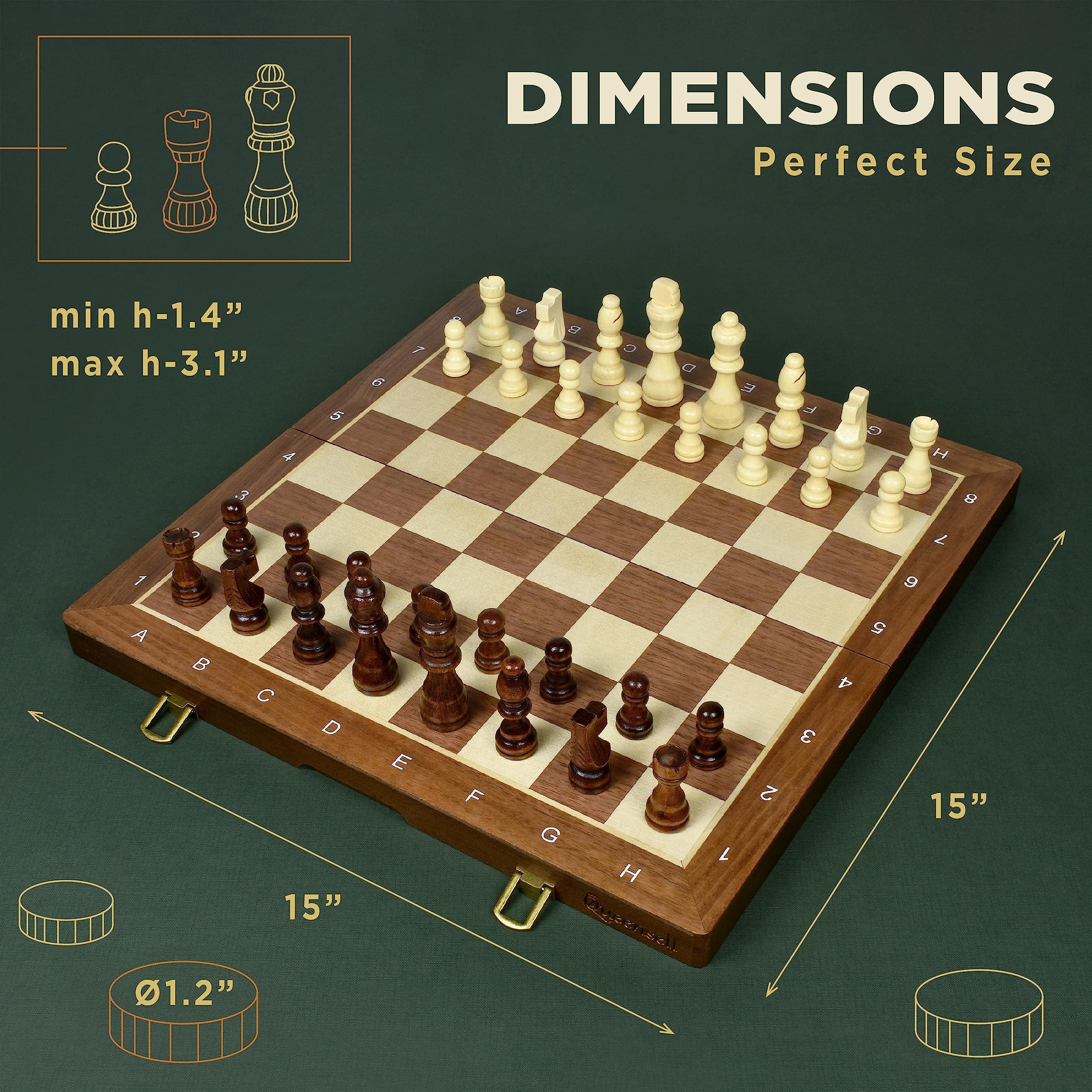 Queensell Queensell Dominoes Double 15 + Chess Set