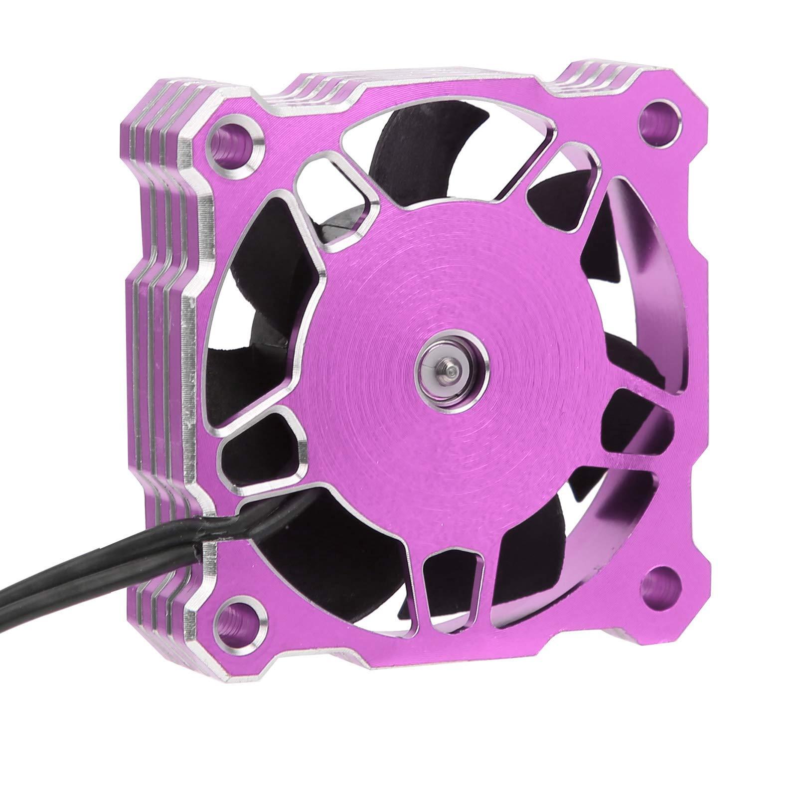 Gavigain Gavigain RC Cooling Fan, 40mm Motor Cooling Fan for RC Cars 16000RPM Brushless ESC Alluminum Motor Cooling Fan High Speed RC Cooling Fan for RC Vehicles (Purple)