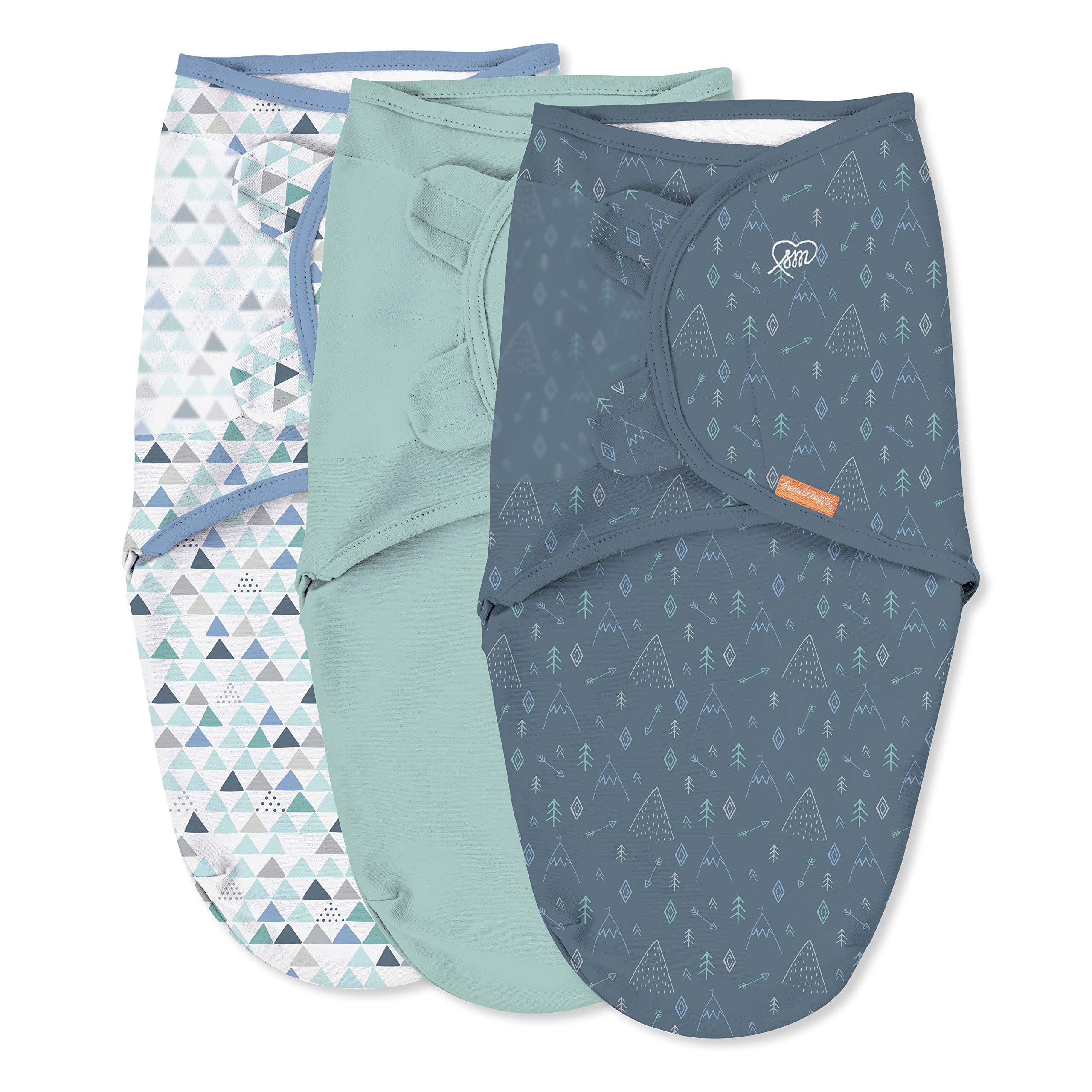 SwaddleMe SwaddleMe by Ingenuity Original Swaddle - Size Large, 3-6 Months, 3-Pack (Mountaineer) & by Ingenuity Original Swaddle - Size Small/Medium, 0-3 Months, 3-Pack (Criss Cross Polka Dot)