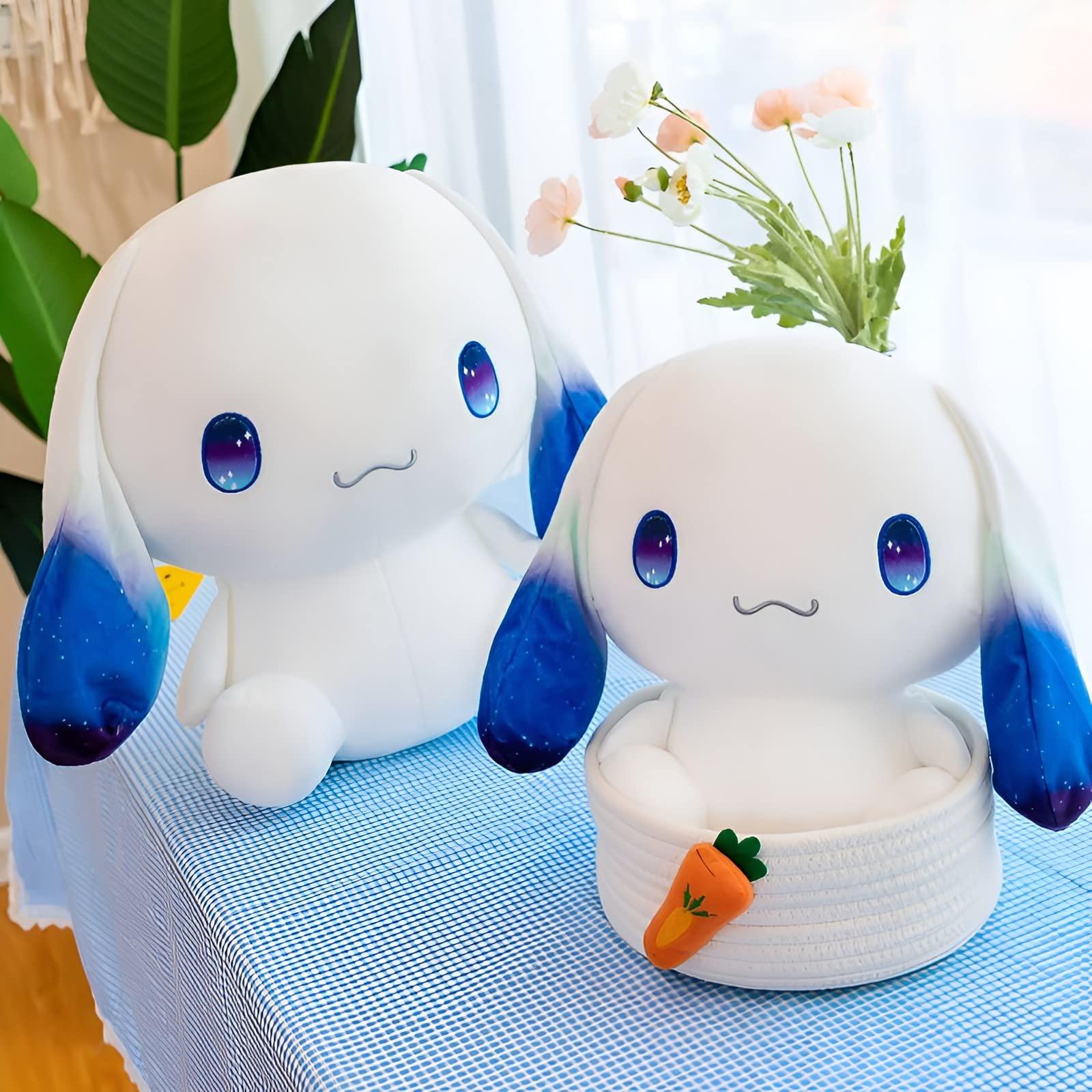 OULV OULV Cute Plushies Dog Stuffed Animals Big Ear White Dog Plush Toy Hugging Dog Plush Animal Soft Gift Accompany Boy Girls Kids Birthdays Christmas Plush Toy Body Pillow (15.7inch)