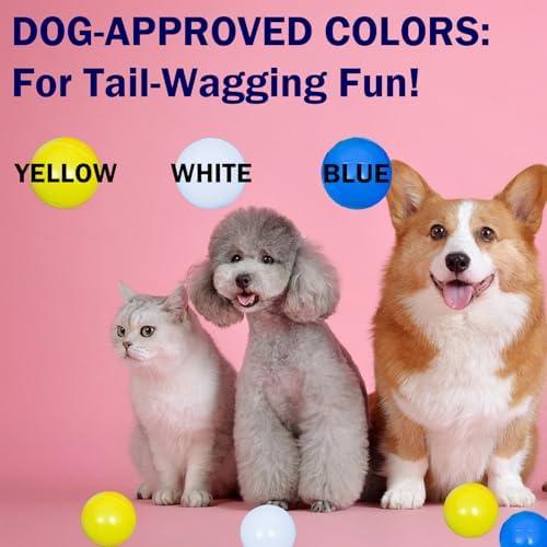 YUFUL Ball Pit Balls 1000 Count for Kids, Plastic Balls for Ball Pit, 2.2-Inch Crush Proof Play Balls BPA Free Non-Toxic, 4 Kinds of Bright Color Ocean Balls Include a Reusable Net Bag (Yellow Type)