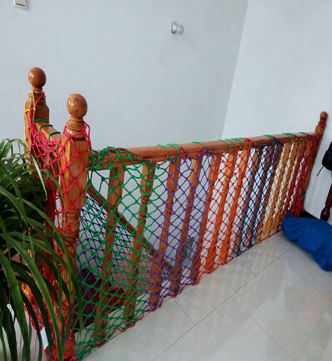 buihdeu Nylon rope net Safety Net Fall Prevention Net Outdoor Decoration Net Safety Net Children's Stairs Balcony Fall Prevention Net Garden Playground Orange Decoration Net Restaurant Ceiling Net Pet Net(1x2