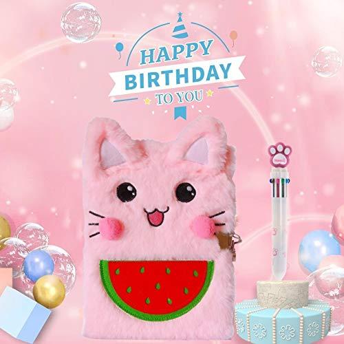 Luolizon Luolizon Cat Diary for Girls with Lock and 2 Keys,Kids Journal Notebook Gift Set with Multicolored Pen, 80 Sweet Heart Lined Sheets