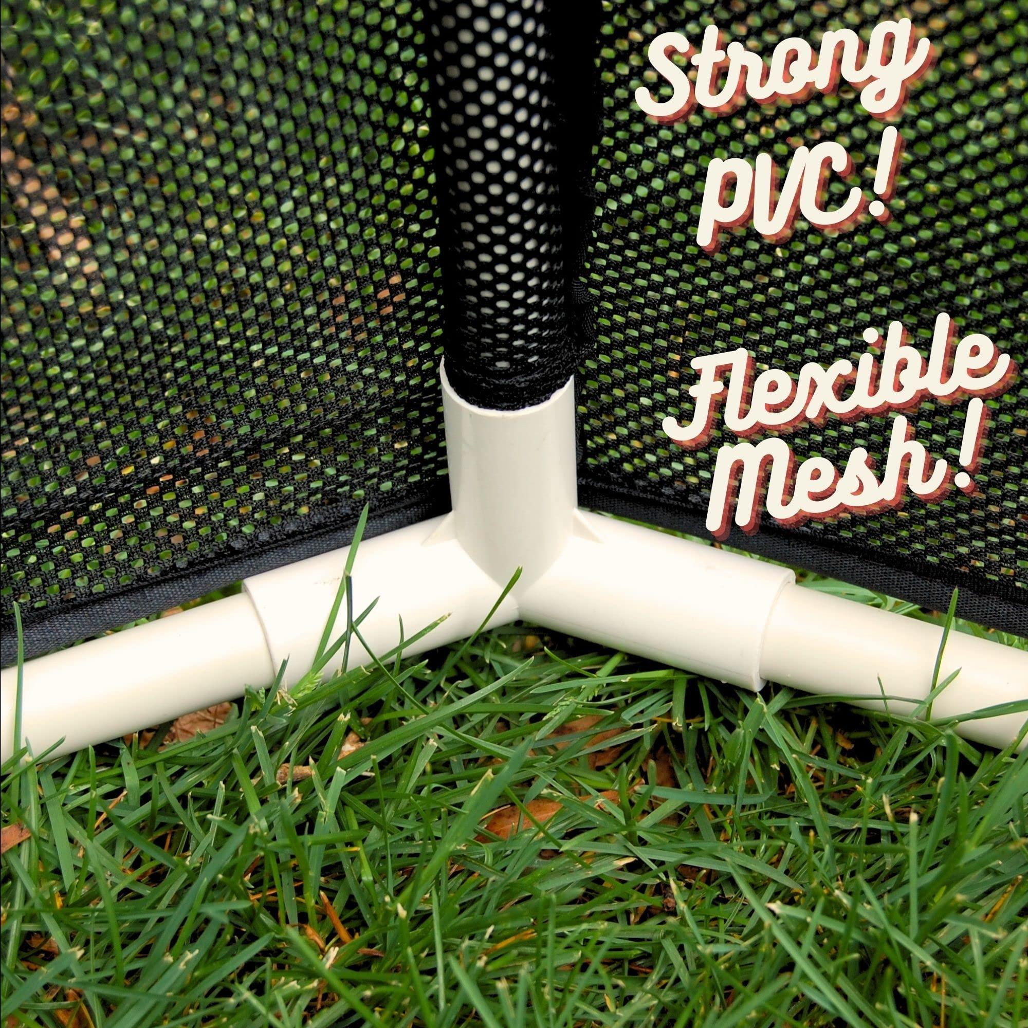 Modern Household Innovations Portable Gaga Ball Pit Kit 15 FT Gaga Pit - Strong Nylon Mesh, Inflatable Gaga Ball, Pump & Carry Bag, Adult Ball Pit for Field Day Games & Physical Education Equipment