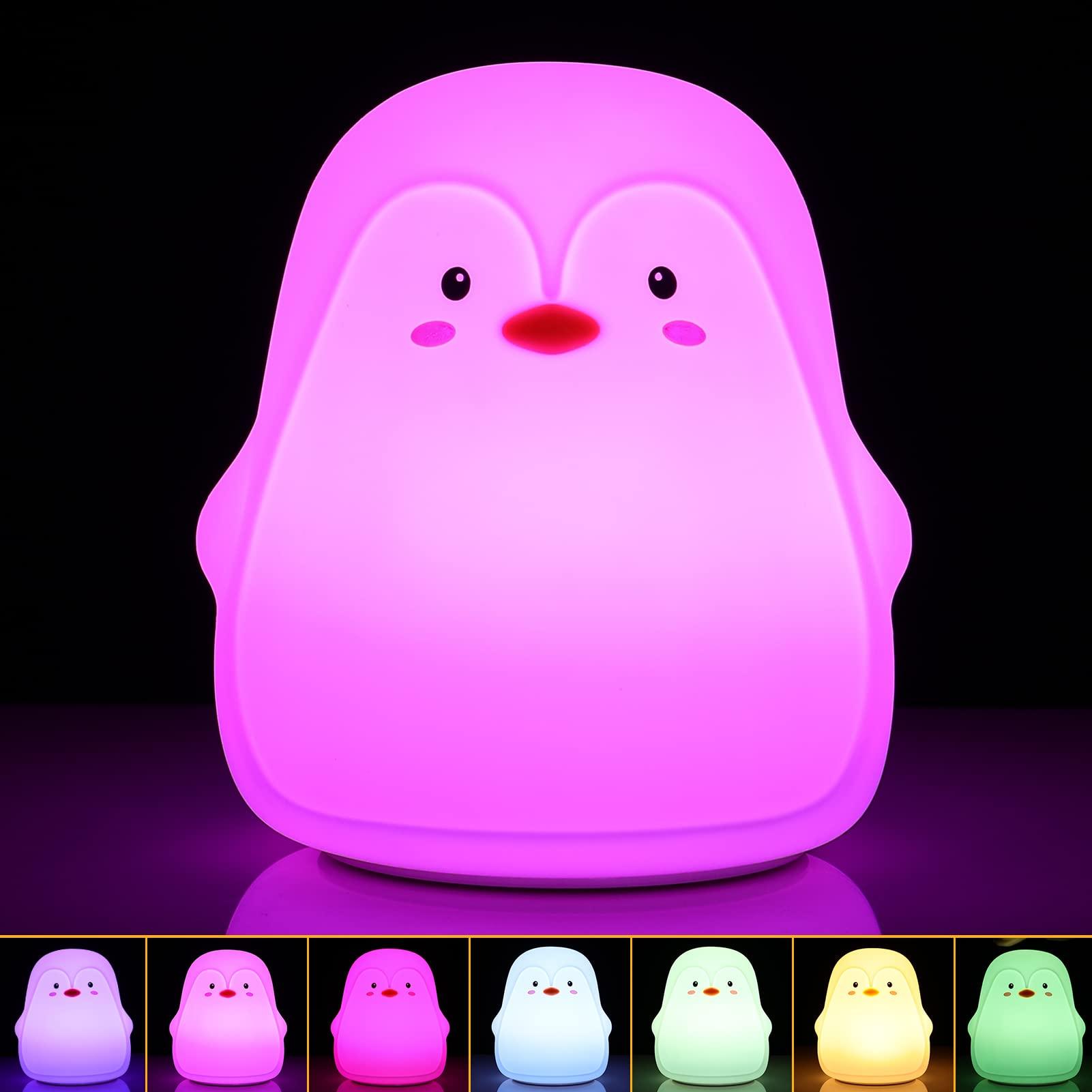 Tremdwoto Tremdwoto Night Light for Kids, Penguin Silicone Nightlight Lamp, 7 Color Changing Nursery Night Light for Kids Bedroom, Super Gift for Boys Girls Toddler Children