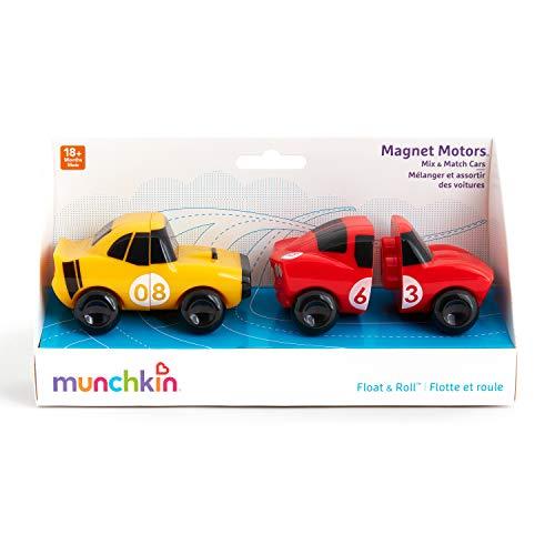 Munchkin Munchkin Magnet Motors Mix and Match Cars Toddler Bath Toy, 2 Pack, Red/Yellow