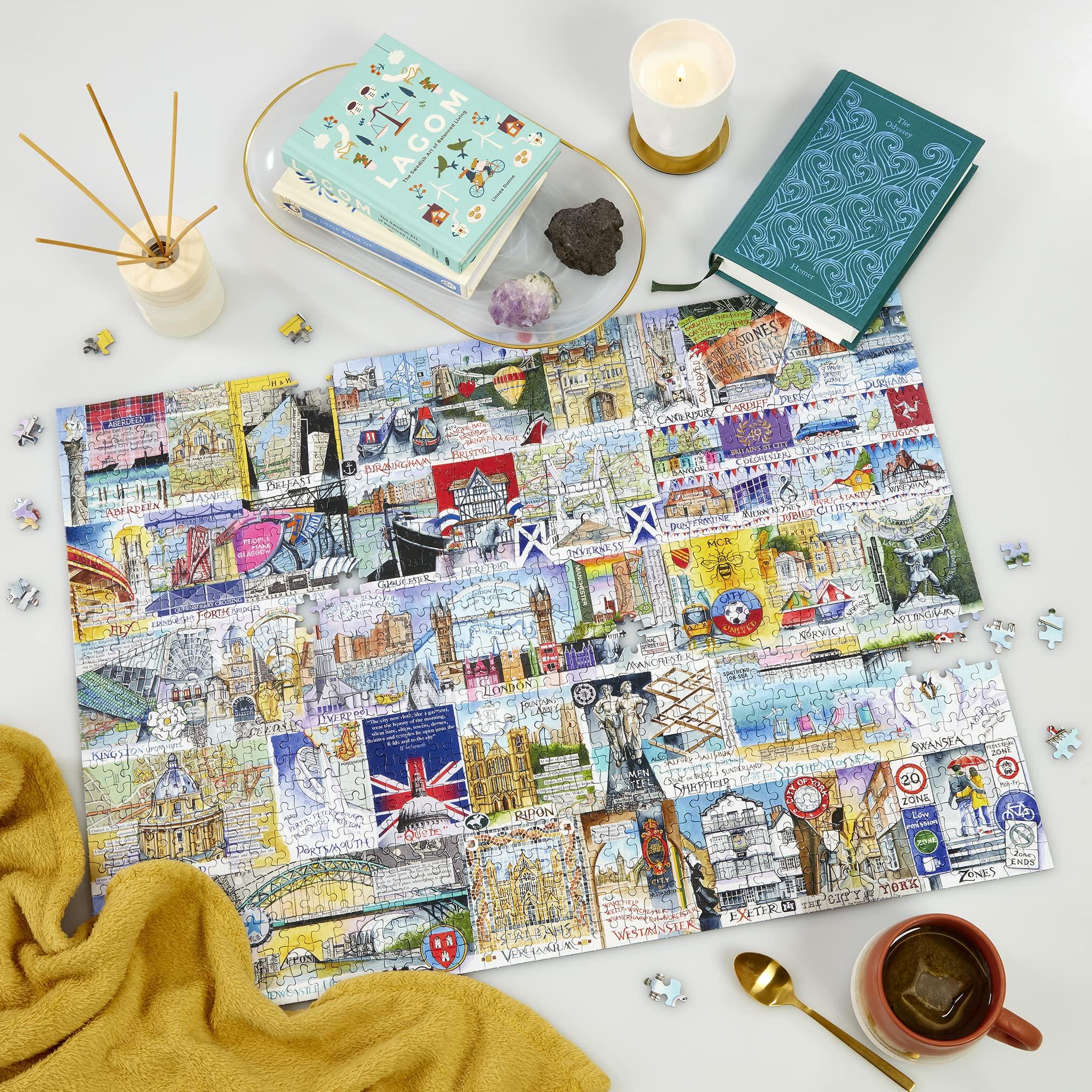 Gibsons Games Gibsons Games Bright Lights & Big Cities 1000 Piece Jigsaw Puzzle | Val Goldfinch Jigsaw Puzzle | Sustainable Puzzle for Adults | Premium 100% Recycled Board | Great Gift for Adults |