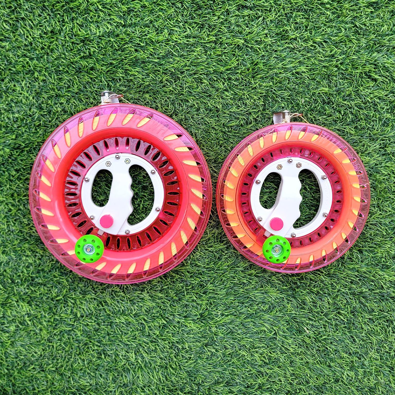 Simxkai Simxkai Kite String Reel, Kite String Spool,Kite Line Winder, Come with Lock, 9in with1200 Feet Line (Red)