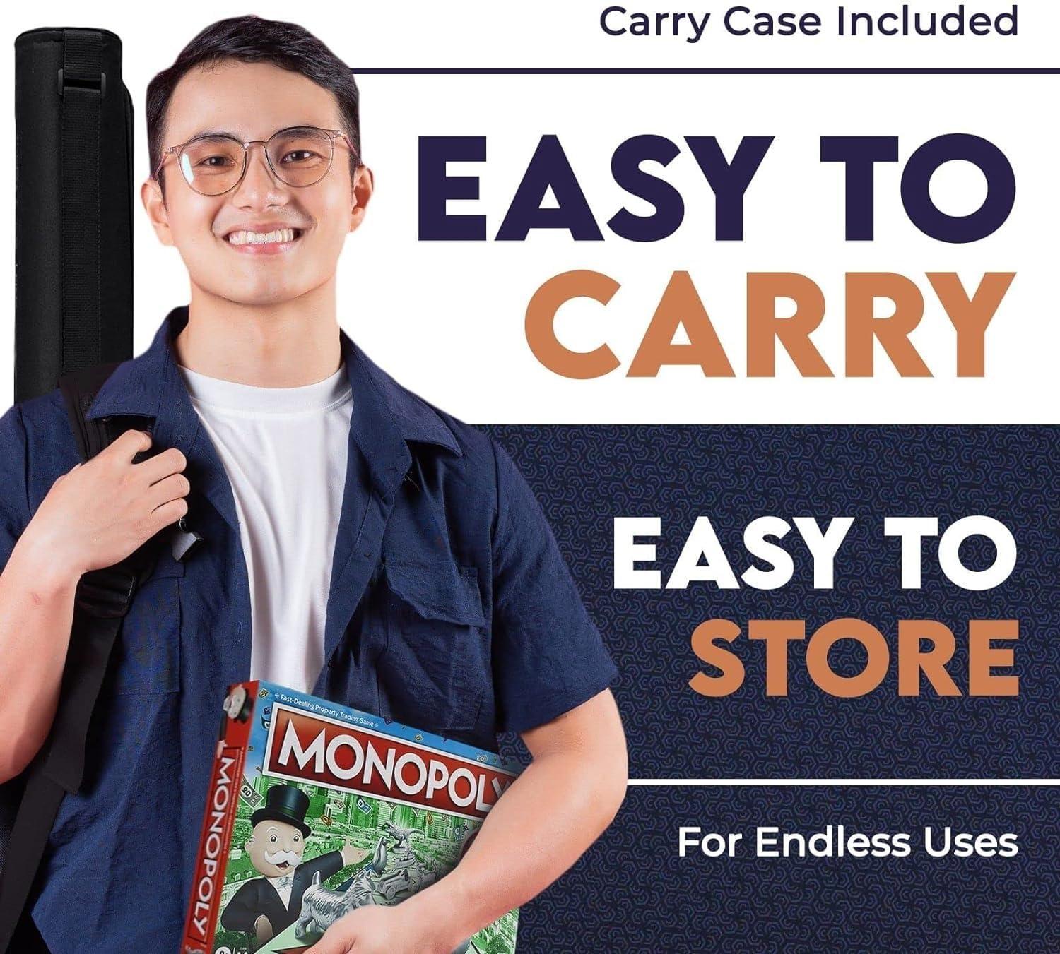 Feltectors Feltectors Board Game Playmat | 36 x 48 in. Blue Table Topper Playmat Cover for Gaming Mahjong Top Black RPG, Dice Games | Neoprene Table Mat Water Resistant with Carry Storage Case 3 x 4 ft.