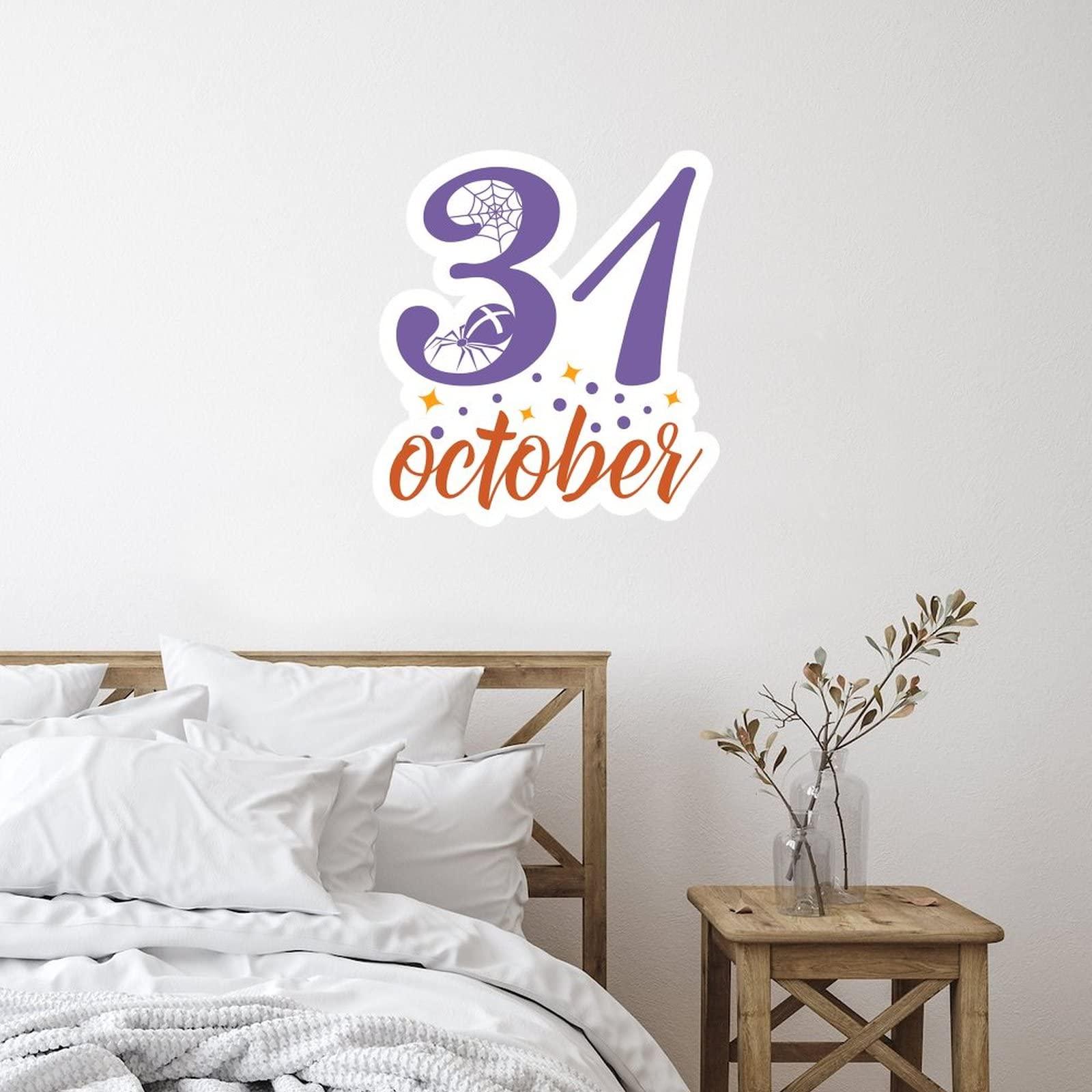 Autravelco 31 October Wall Decals Stickers Quotes Wall Decal Vinyl Wall Art Murals Quotes for Nursery Kitchen Home Decorations 18 Inch
