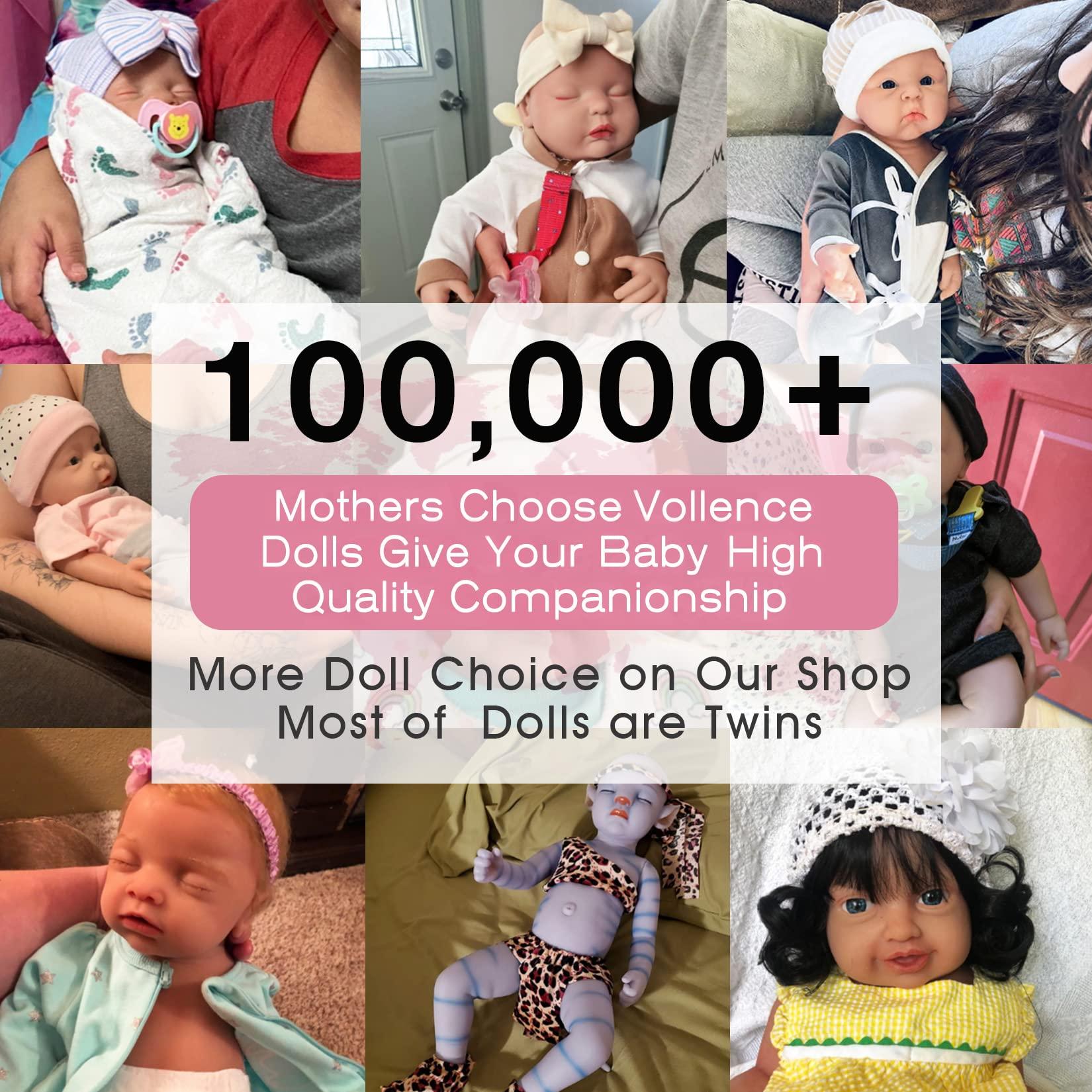 Vollence Vollence 17 inch Avatar Sleeping Full Body Silicone Baby Dolls, Not Vinyl Dolls, Na\'vi Reborn Full Silicone Baby for Kid Boy