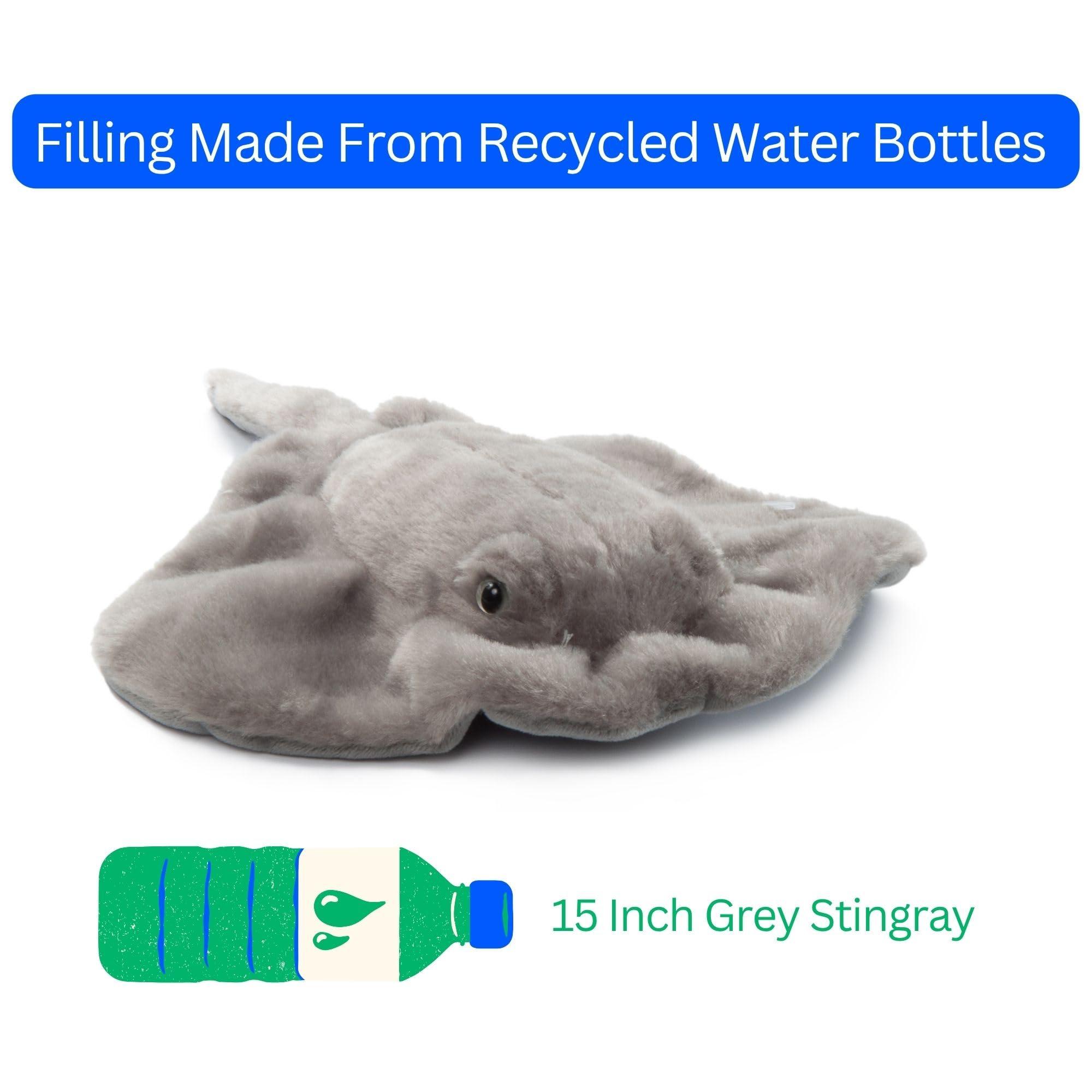 The Petting Zoo The Petting Zoo Stingray Stuffed Animal Plushie, Gifts for Kids, Wild Onez Ocean Animals, Stingray Plush Toy 15 inches from Tip of Tail to Head