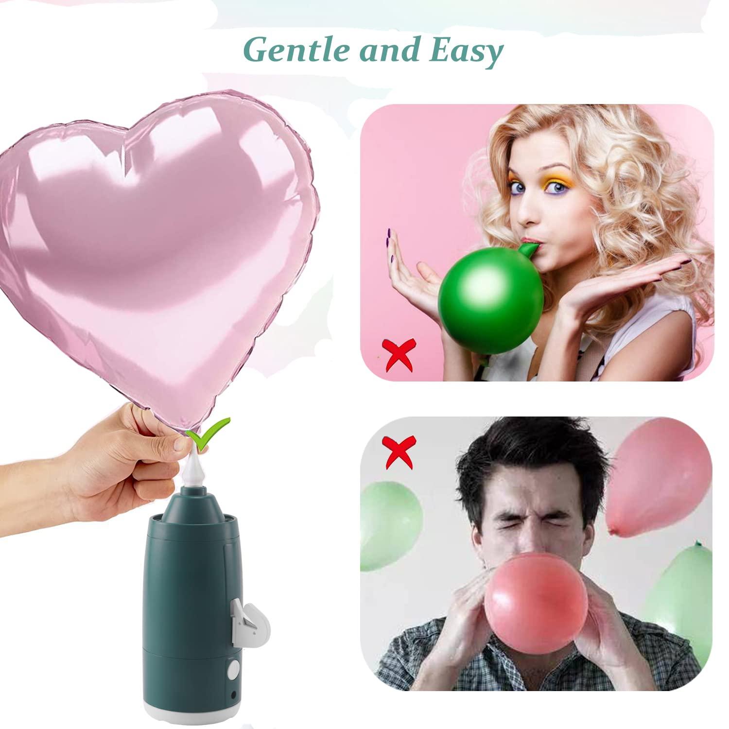 AJU JIAJIA Electric Magic Balloon Pump,Portable Electric Air Inflator Party Air Blower Pump with 1 Nozzle 1 Balloon Cutter and 10 Pcs Long Balloons,Great for Twisty Curly Balloon, Foil Balloons (Green)