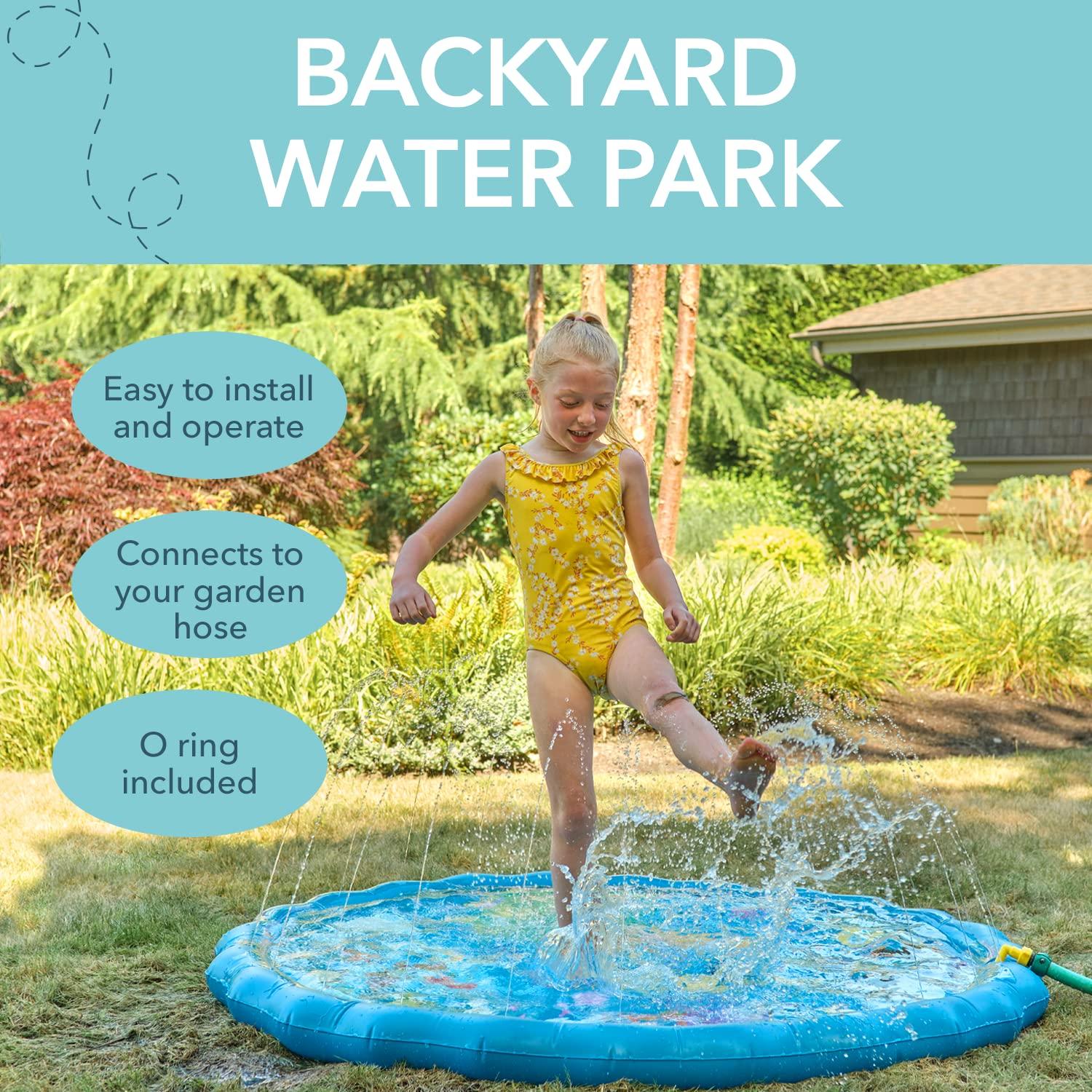 MAGIFIRE Magifire Sprinkler Splash Pad for Toddlers 1-3, 59 In., Water Toys for Dogs, Kids, Outdoor Baby Toys Ideal for Playtime and Cooling Off Outside, Easy to Setup, Ideal for Summer and Backyard Activities