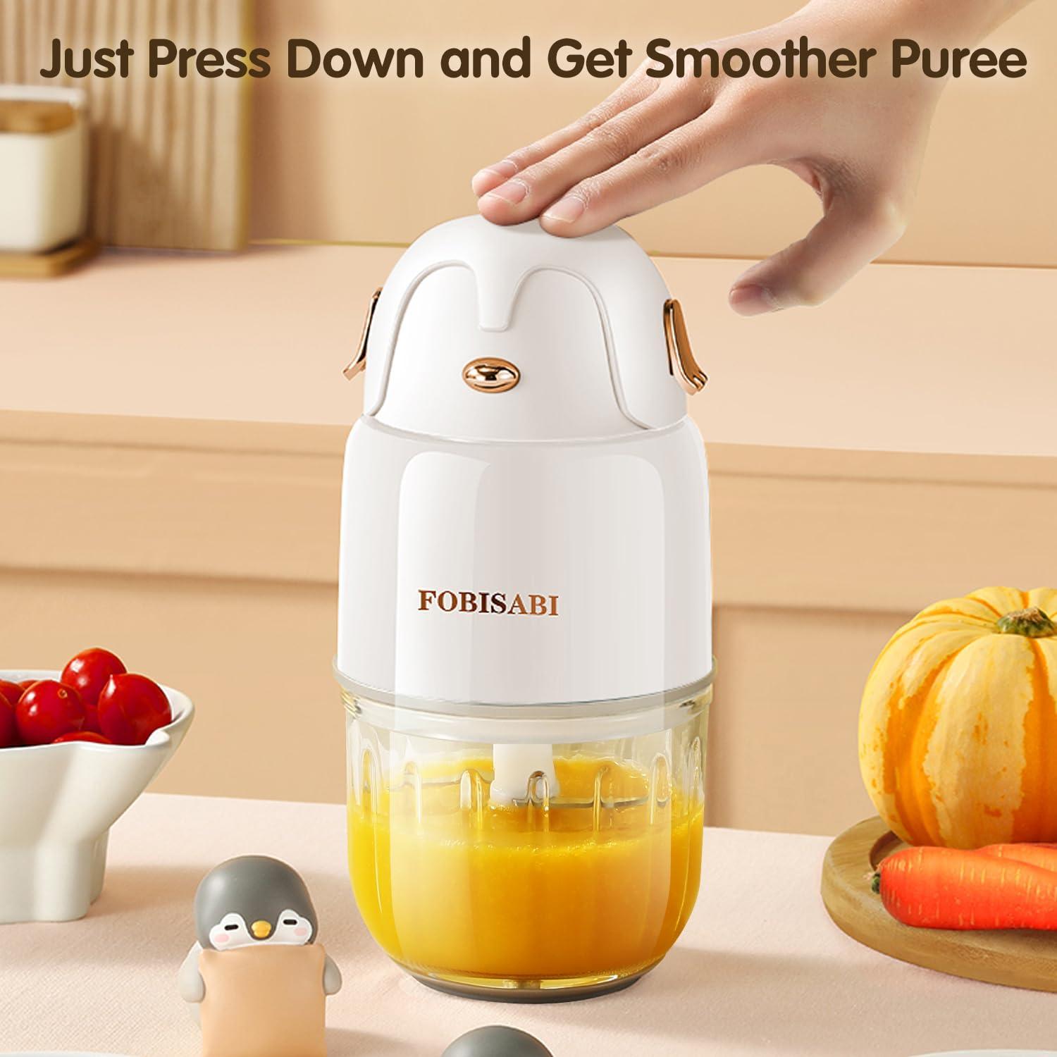 FOBISABI Baby Food Maker - Baby Food Processor Baby Food Blender for Baby Food, Fruit, Vegatable, Meat, Baby Food Puree Maker Make Fresh and Nutritious Meals for Your Little One (White)