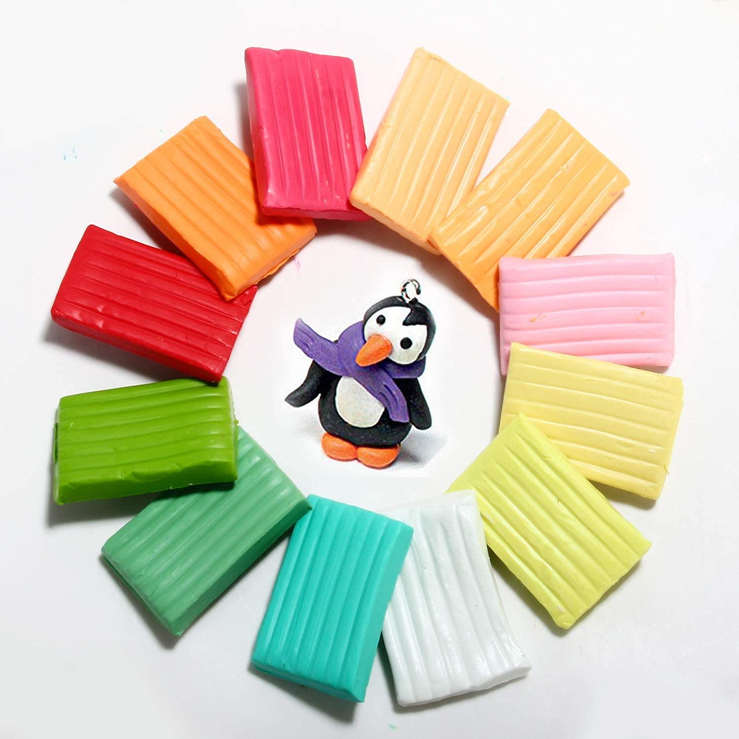 POZEAN POZEAN Polymer Clay 50 Colors, Modeling Clay Kit DIY Oven Bake Clay with Sculpting Tools, Accessories and Portable Storage Box, for Kids/Adults/Beginners