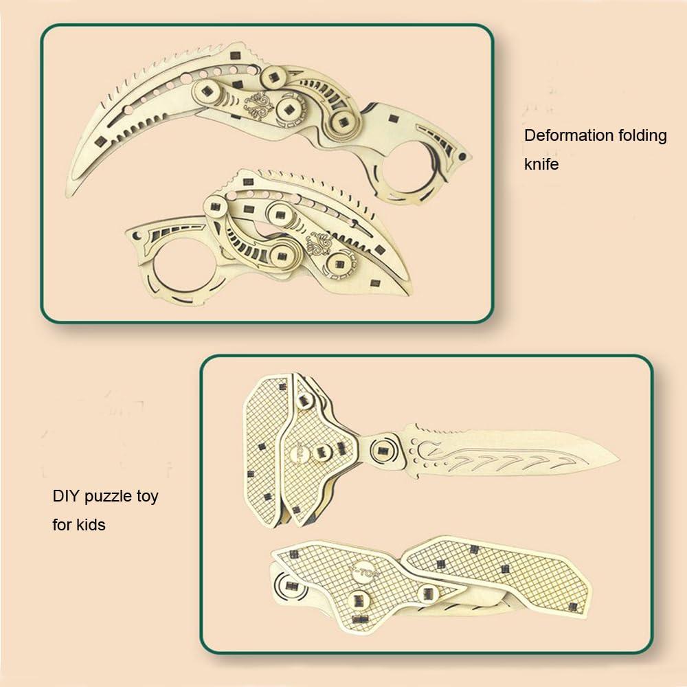 TiStm TiStm DIY Wooden Model Building Kit for Adults Handmade Craft Carpentry Model Creative Wooden Assembly Knife Model Unique Gifts for Adults