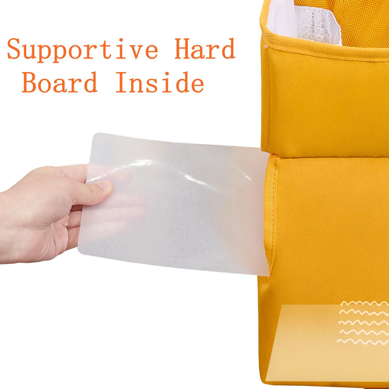 SUNVENO SUNEVNO Hanging Baby Diaper Caddy Organizer Diaper Stacker, Baby Crib Hanging Classified Storage Bag Organizer for Changing Table Crib Playard or Wall & Nursery Organization (Yellow Fox)